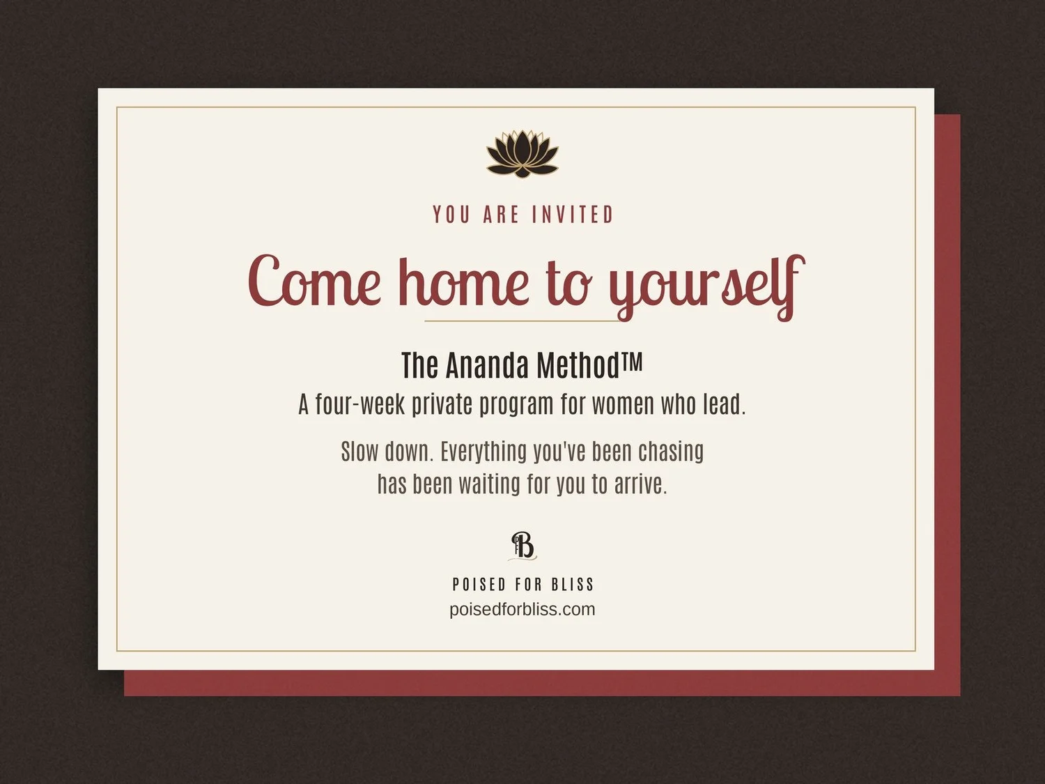 An invitation to The Ananda Method™ — Come home to yourself