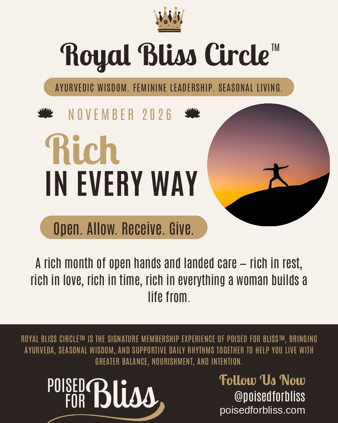 Royal Bliss Circle November Theme: Rich in Every Way