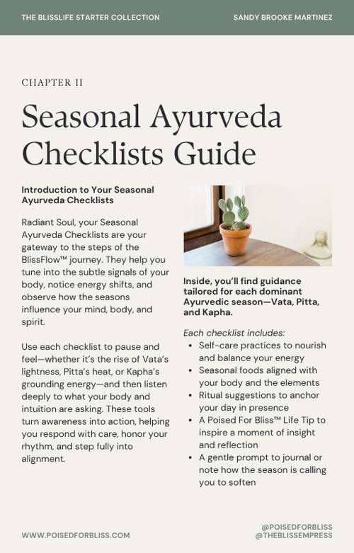 Seasonal Ayurveda Checklists