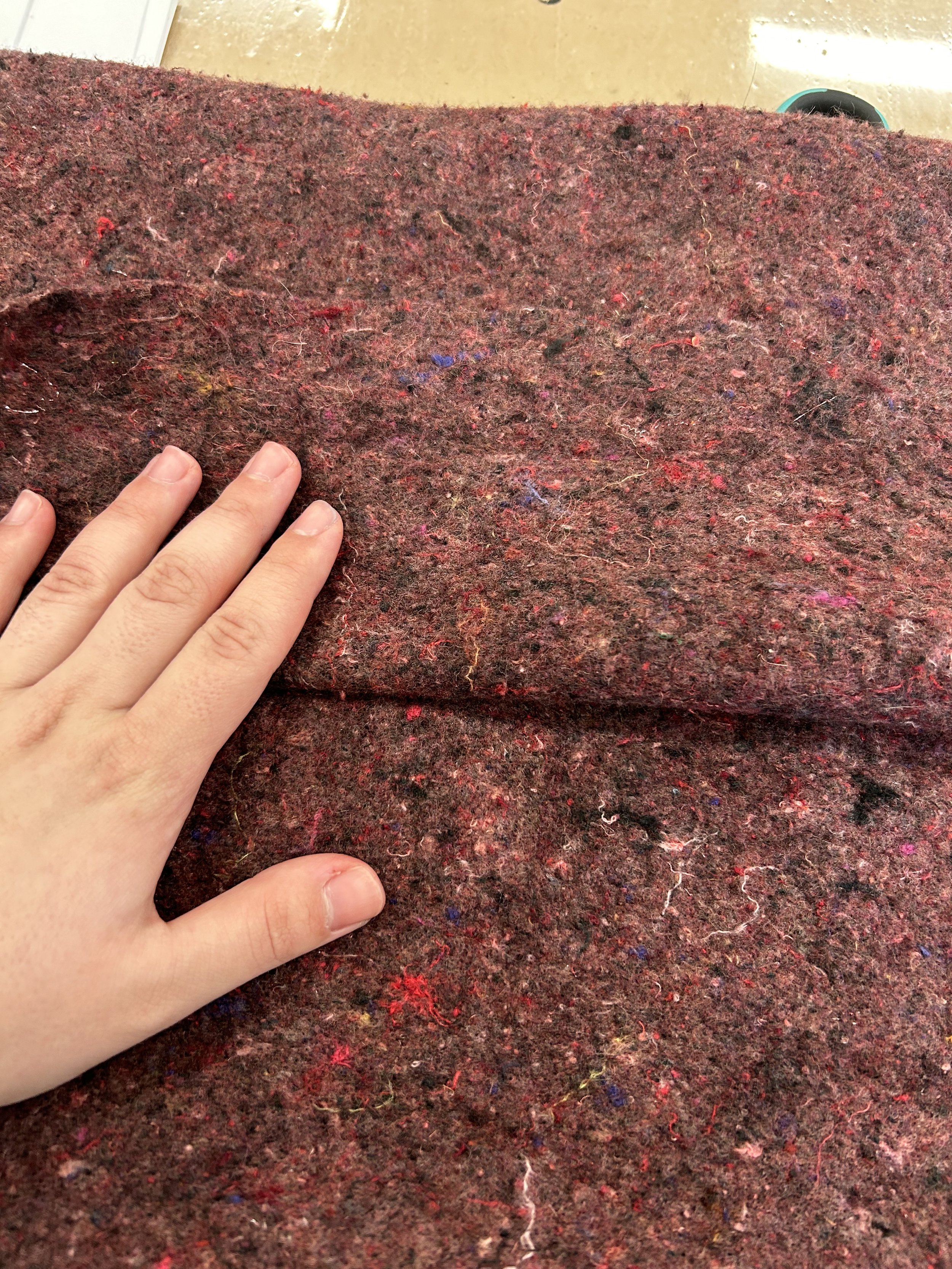 Bradly's bedroll was made by using Rite DyeMore Racing Red color formula on a packing blanket.
