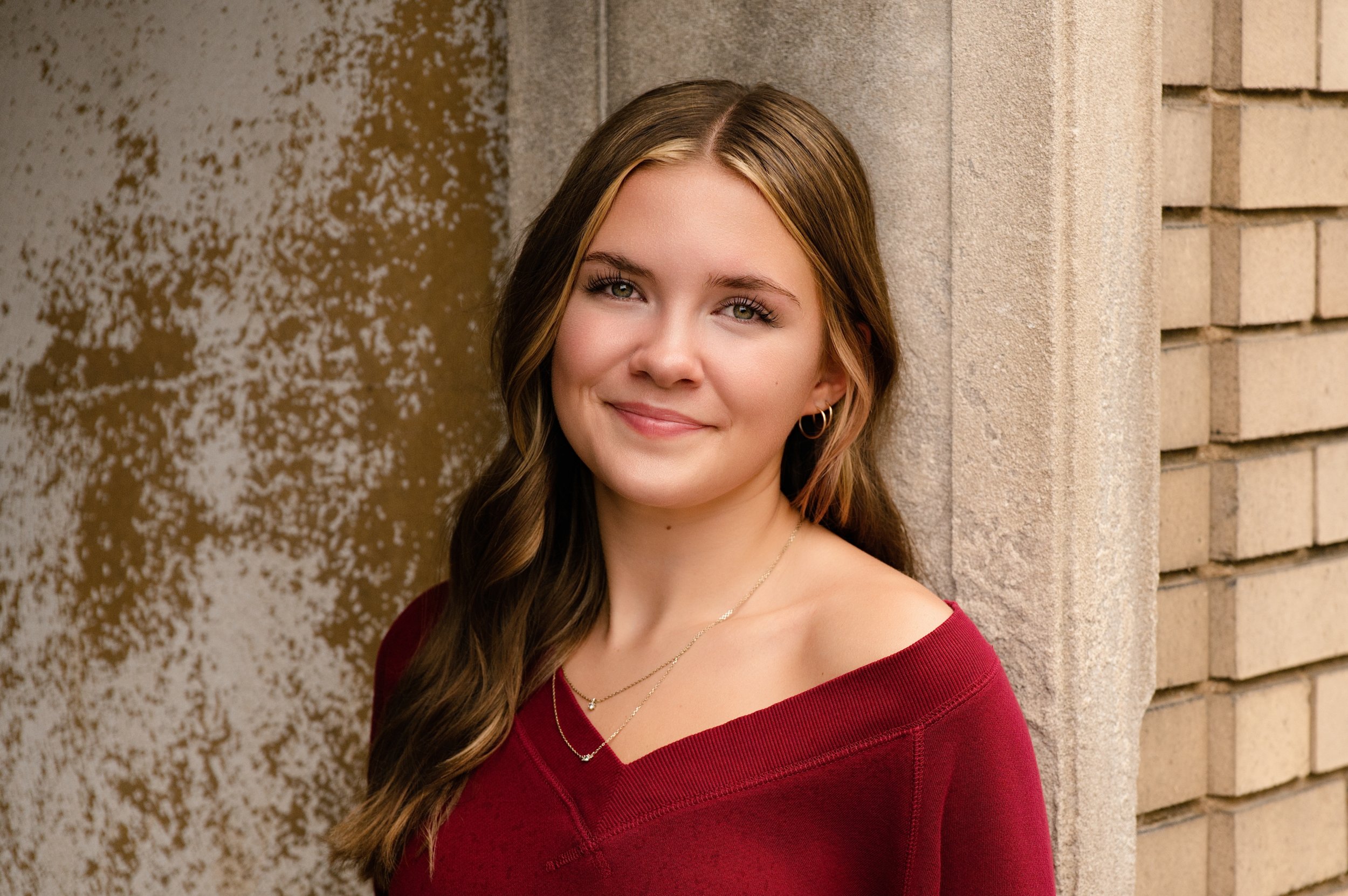 Urban senior portraits of a high school girl in Janesville, Wisconsin