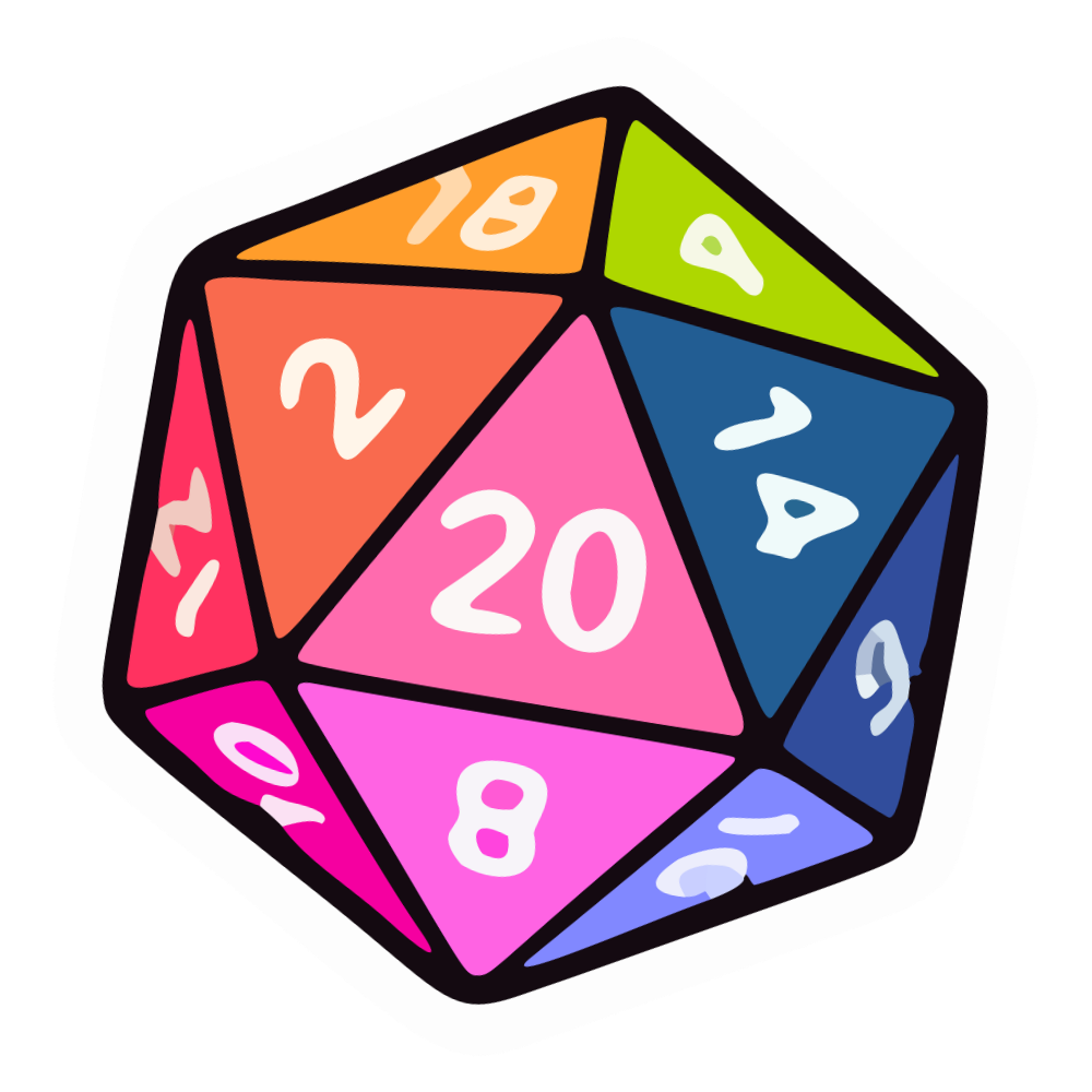 Colorful D20 sticker