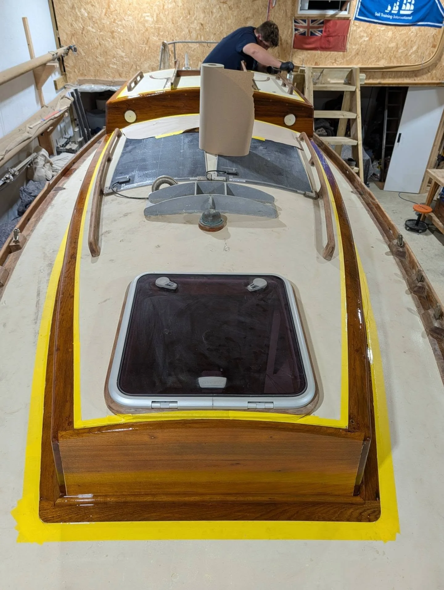 Burning the midnight oil getting some varnish on the lovely "Amble"