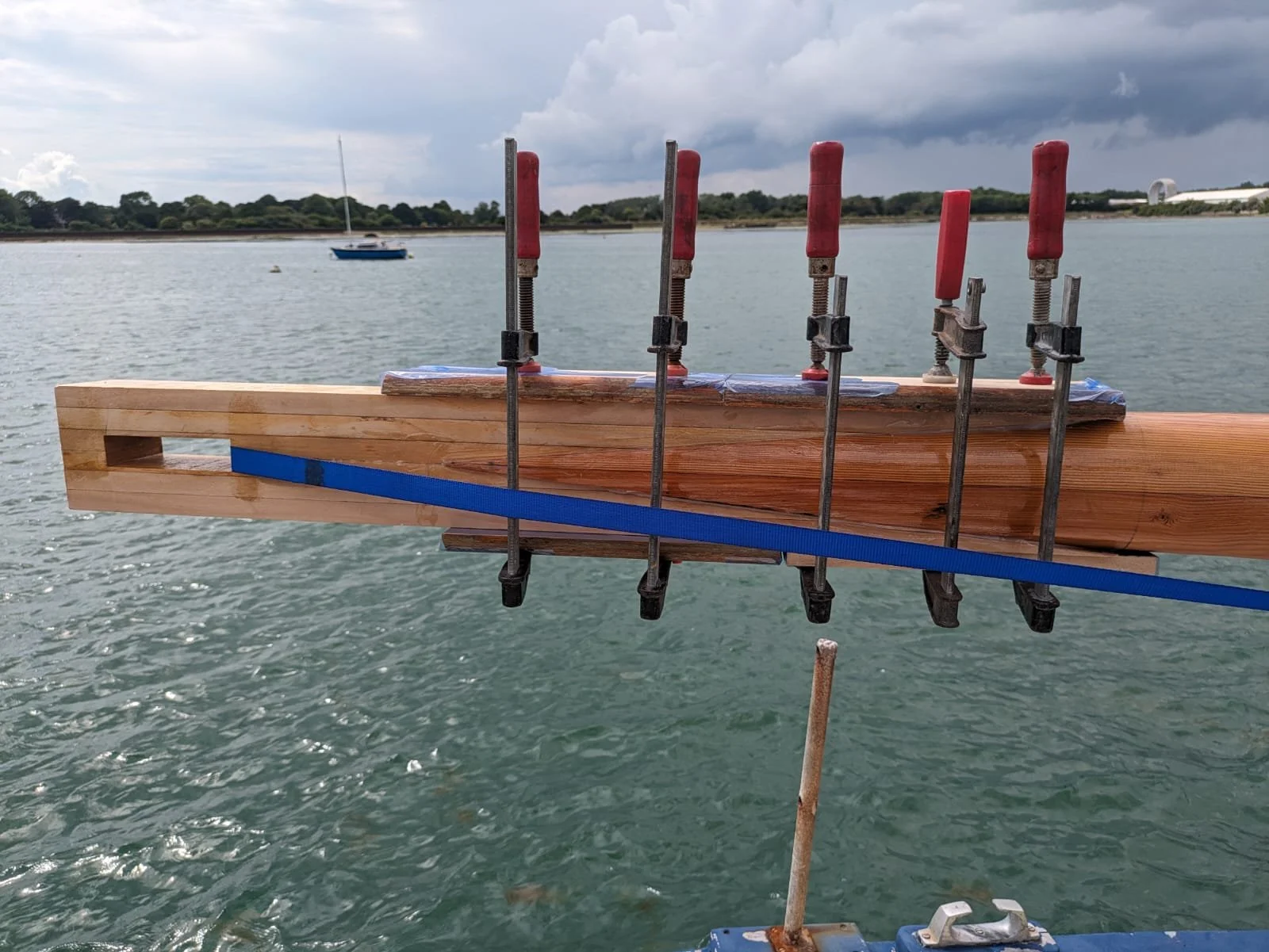 New top mast glued to our old mast