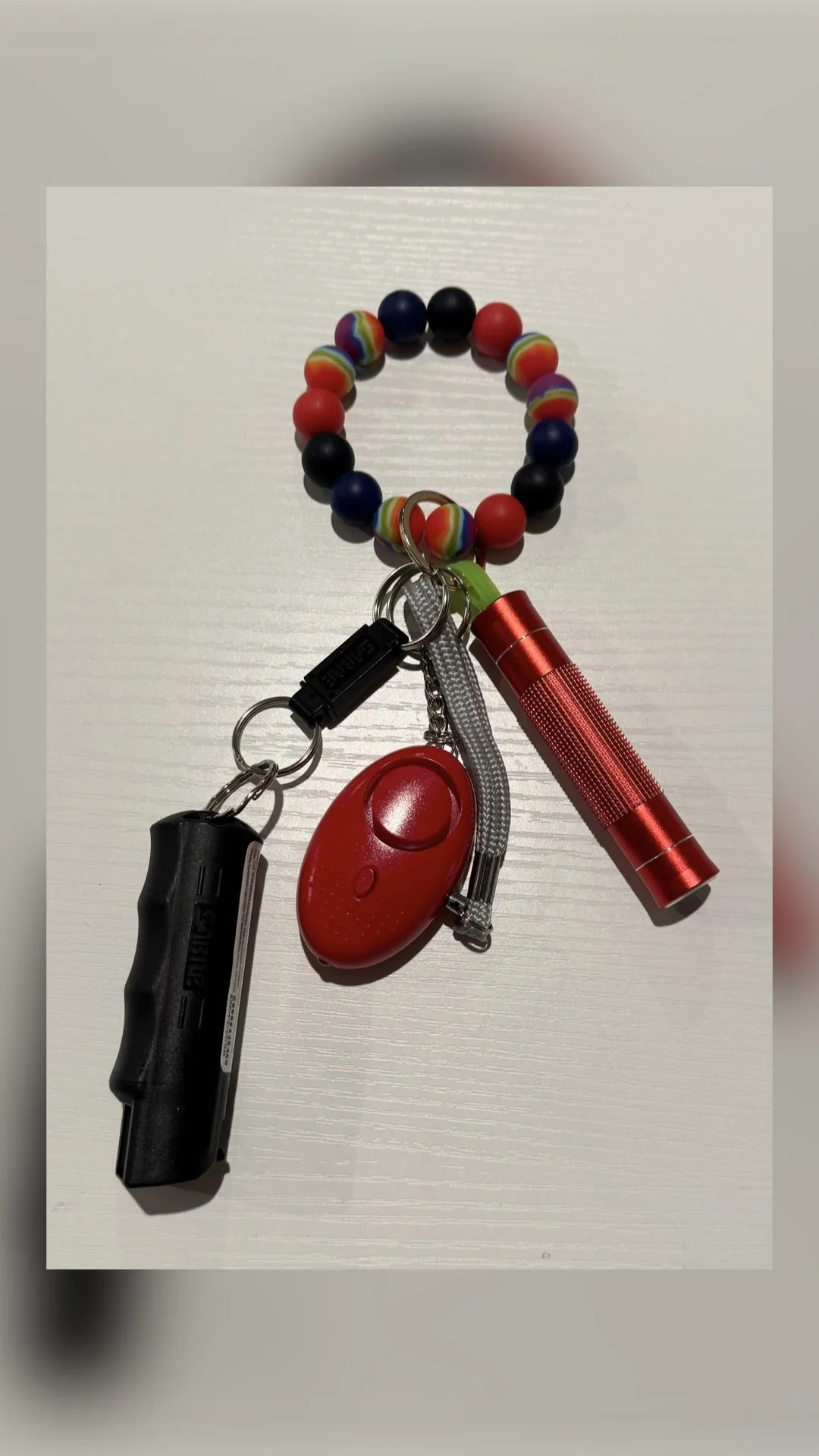 Red Skyline Protection Keychain - PreMade
