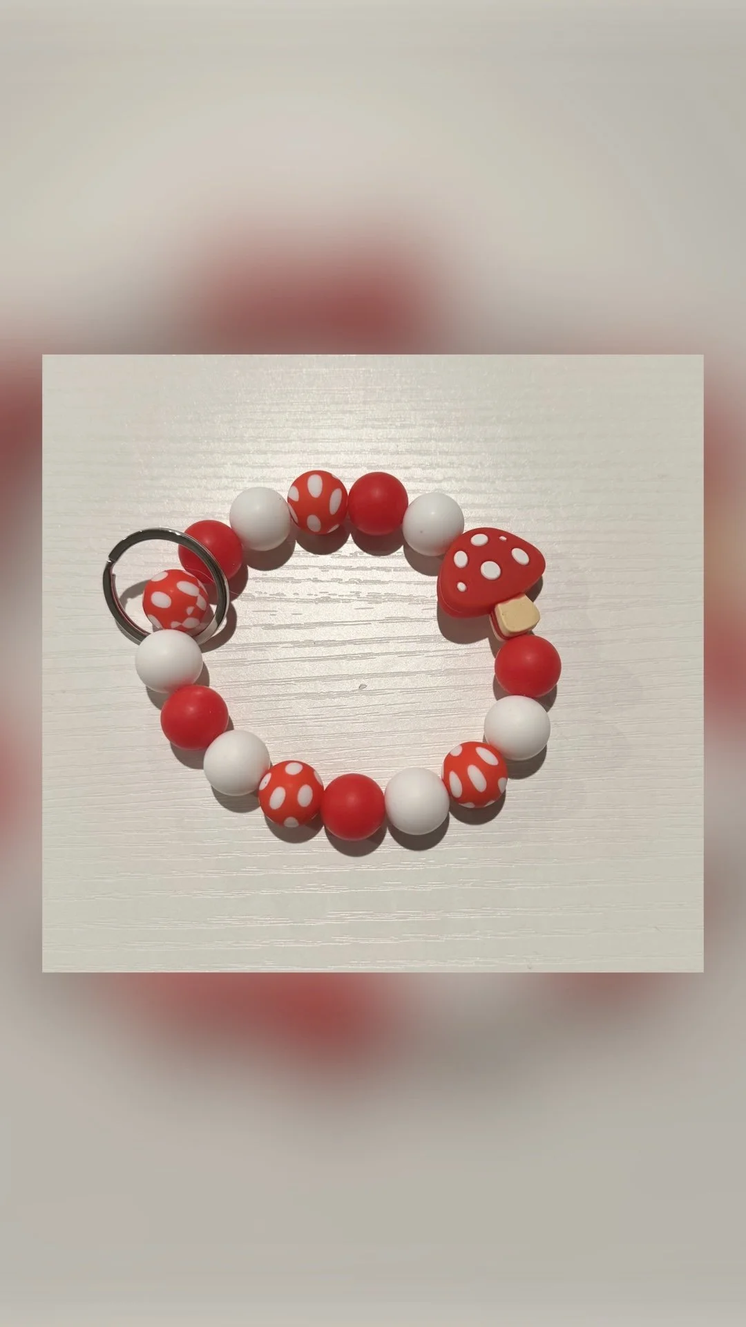 Red Mushrooms Protection Keychain - Customizable