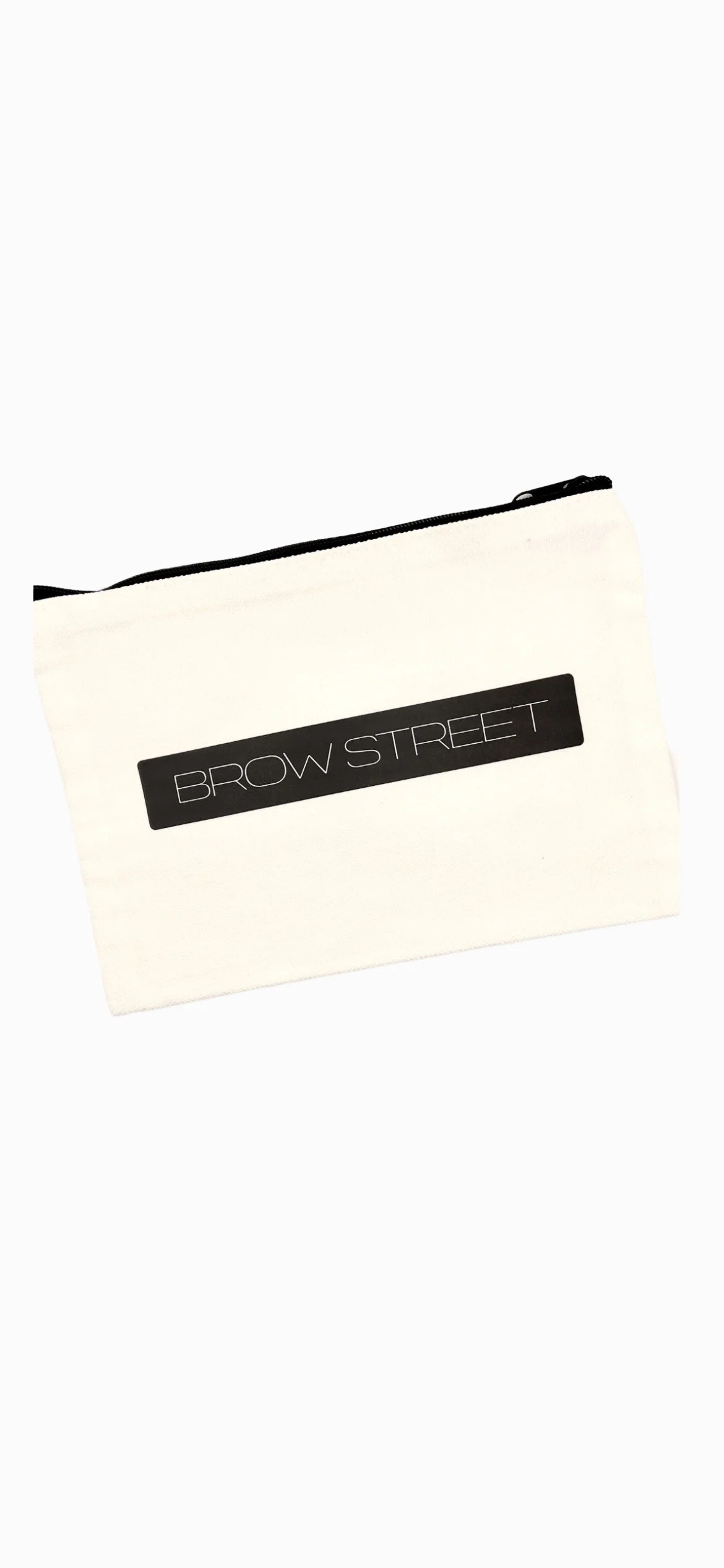 Brow Street Canvas Cosmetic Bag - White