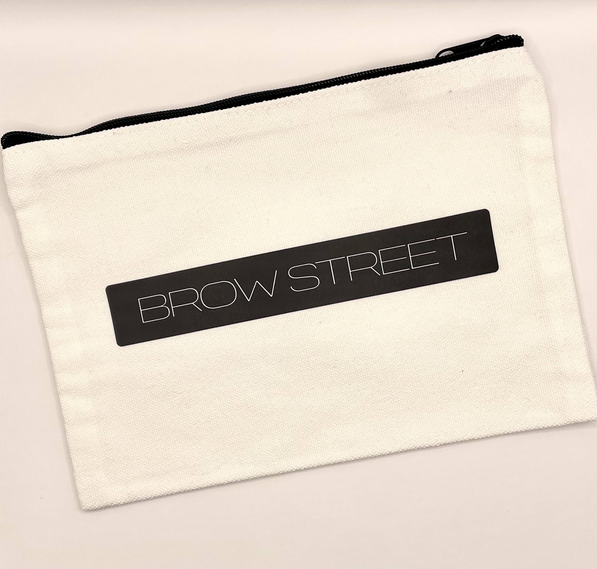 Brow Street Canvas Cosmetic Bag - White