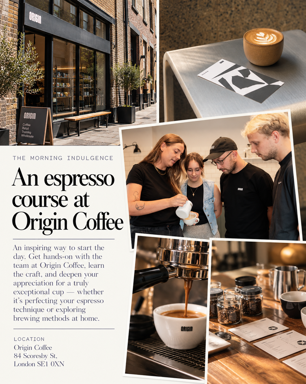 An espresso course at Origin Coffee