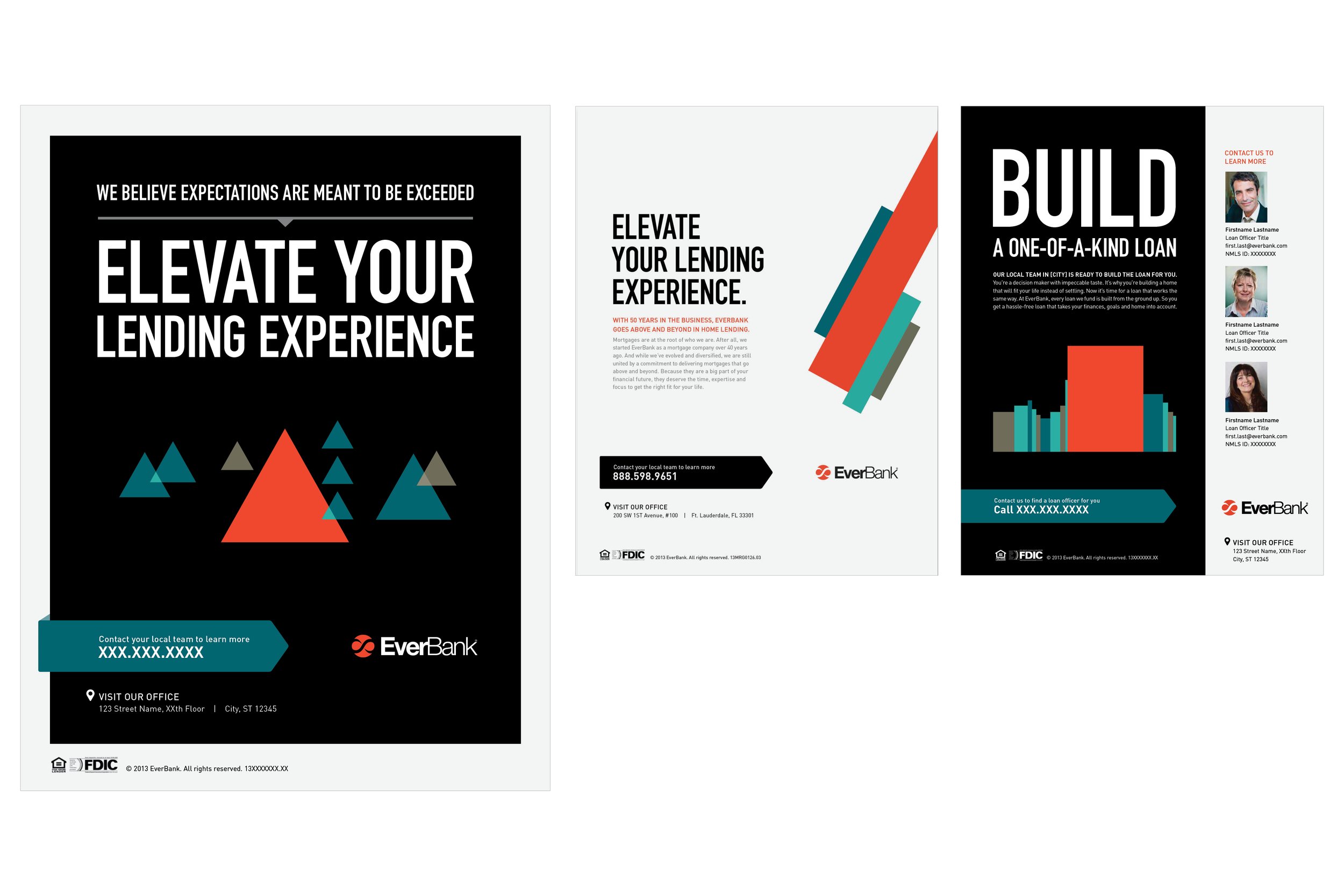 EVERBANK — ART DIRECTOR  /  Developed look based off of approved colors and assets, designing print ads, direct mail pieces, digital banners, email, and business collateral.