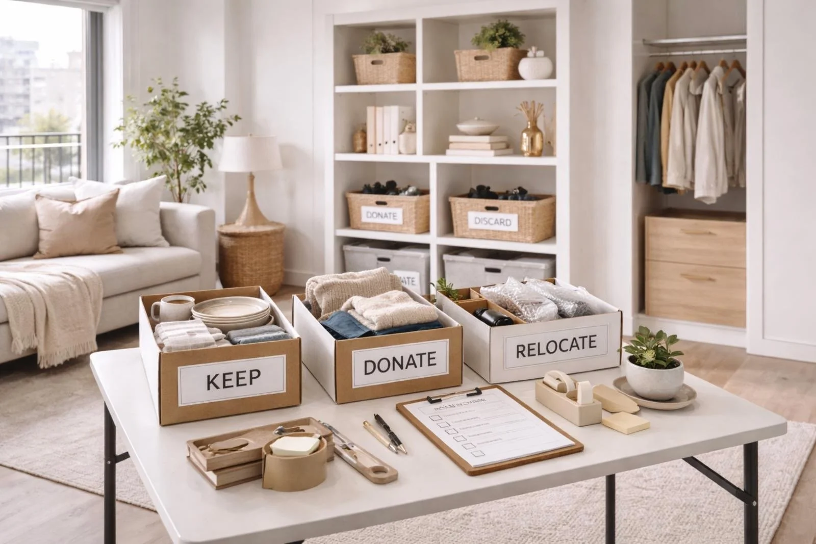 Boxes of Decluttered Donations
