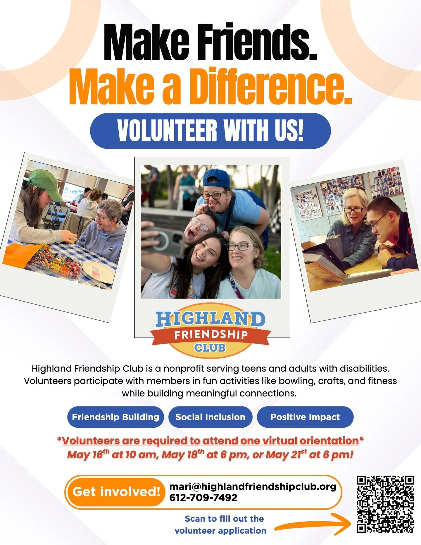Join HFC this summer as a volunteer to make your impact while having fun and meeting friends. Applications are open now and close in May. 

Go to our website to learn more. Link in bio
Highlandfriendshipclub.org/volunteer