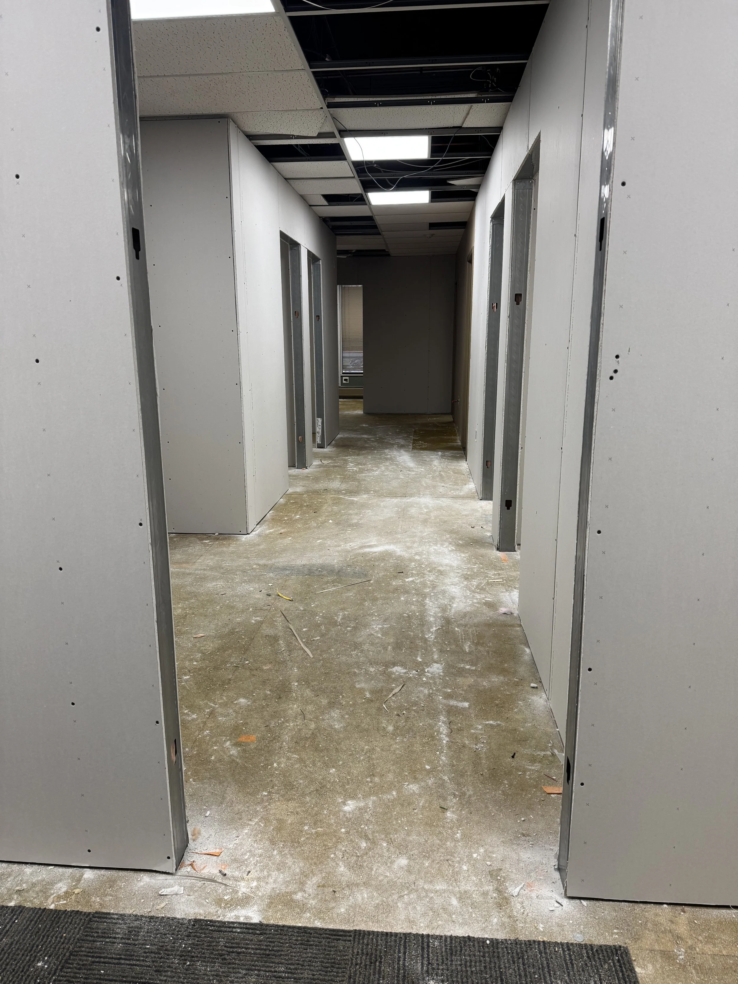 Main hallway and interior offices.