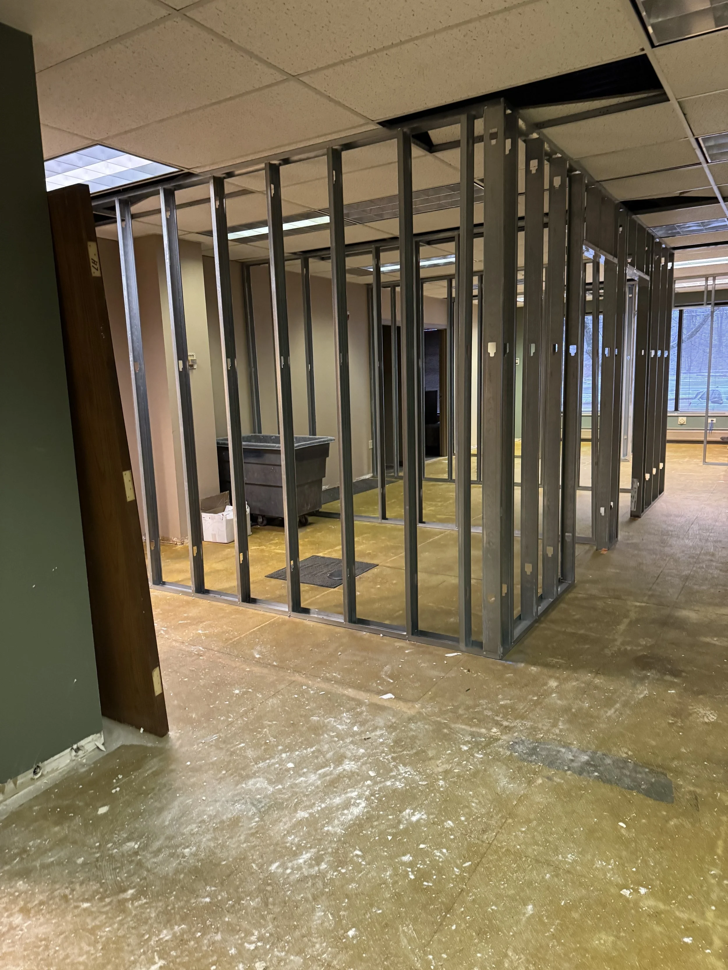 New main hallway and interior offices. Viewed from the new waiting room.