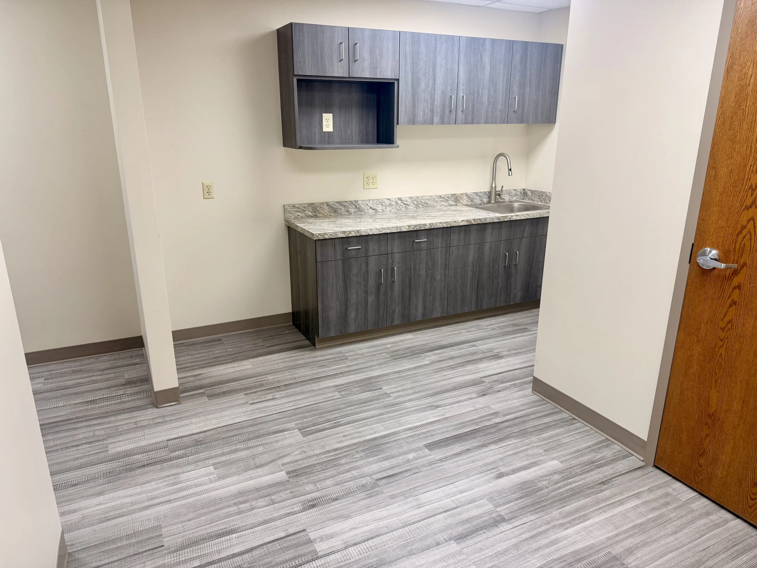 New kitchenette and dining area for staff.