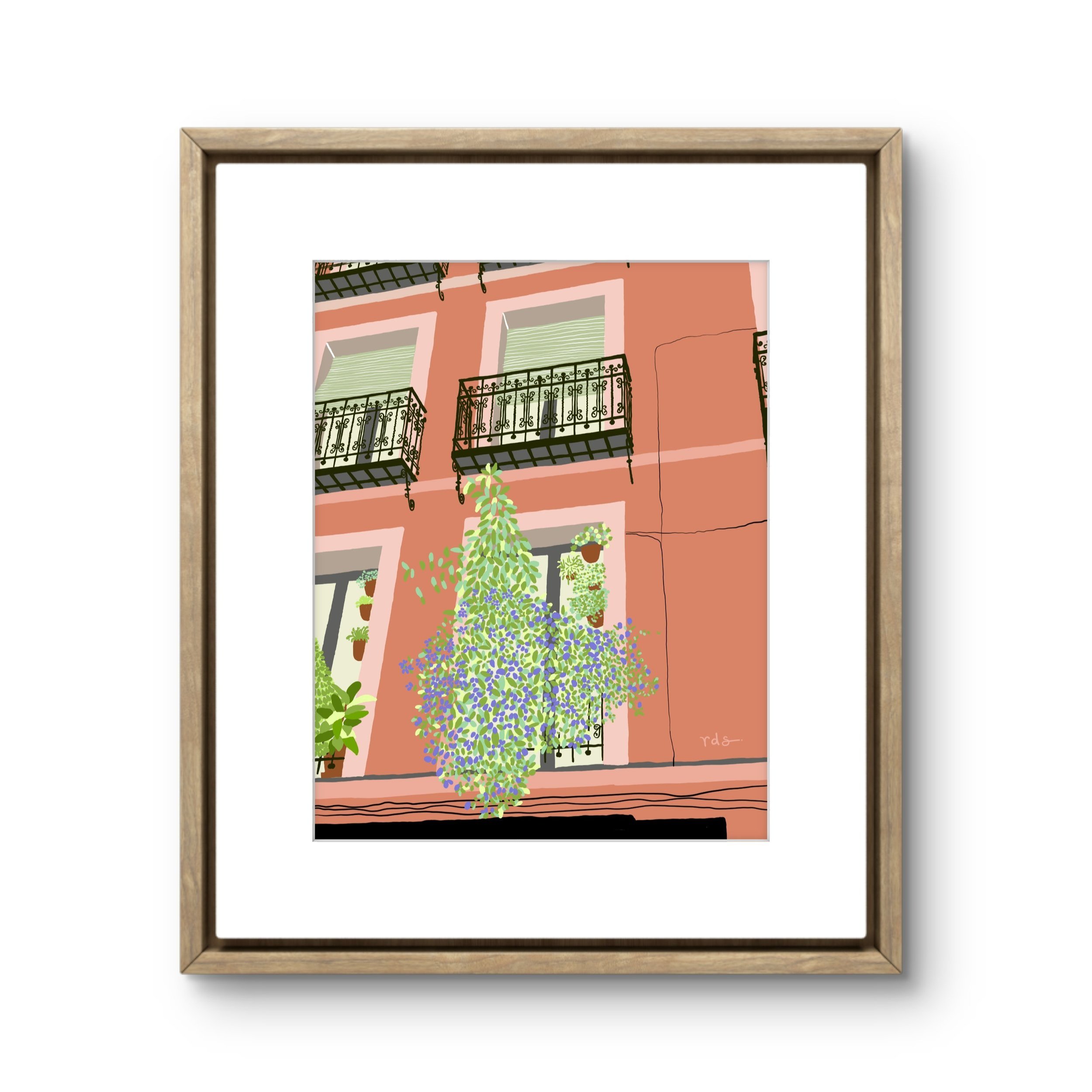 Spanish balcony with plants