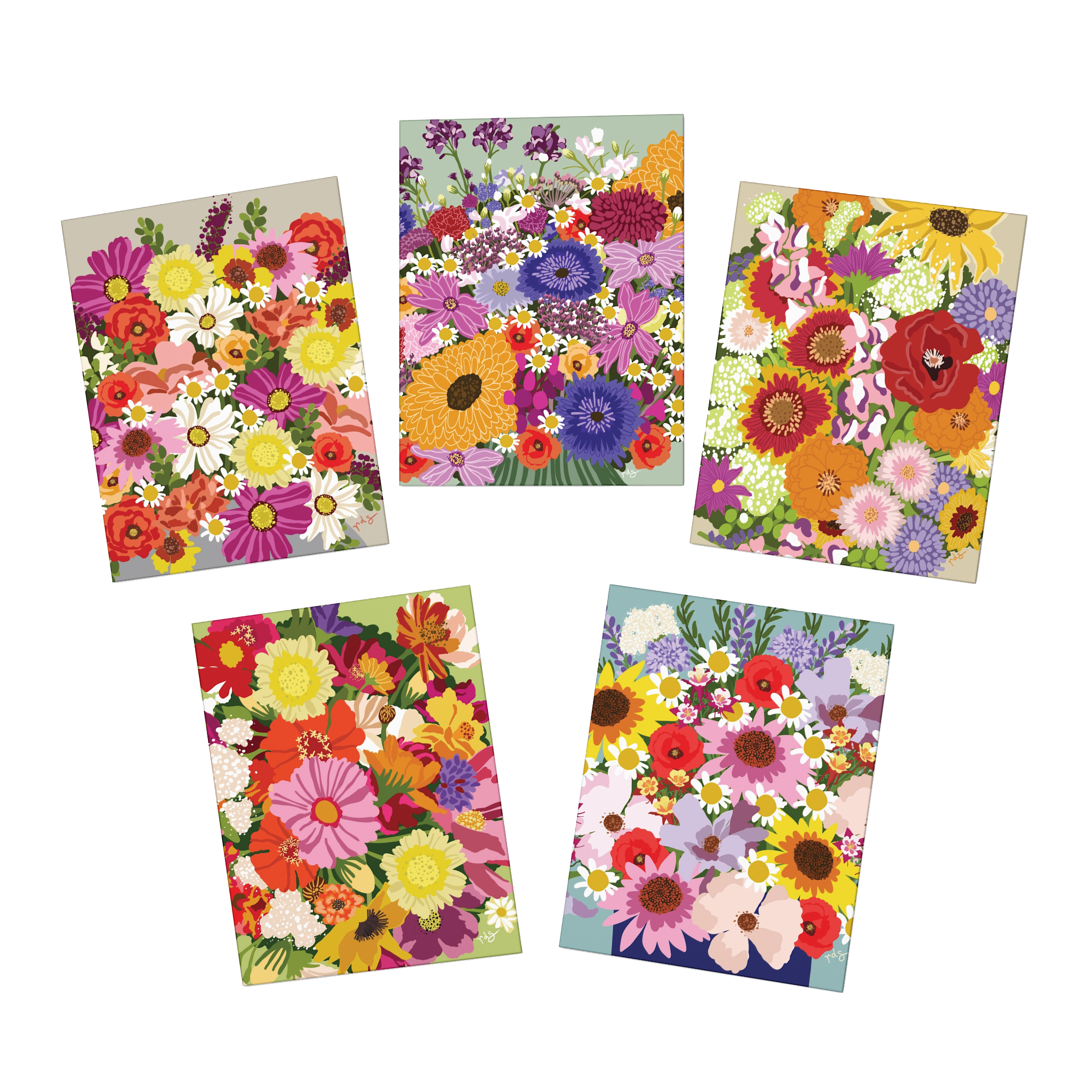 Wildflower Greeting Card Set | Floral Stationery — rebecca straub art