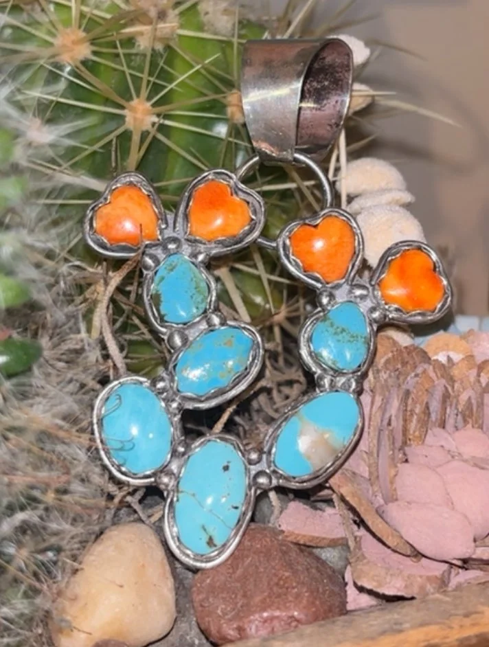 Kingman & Spiny Oyster Cactus Pendant