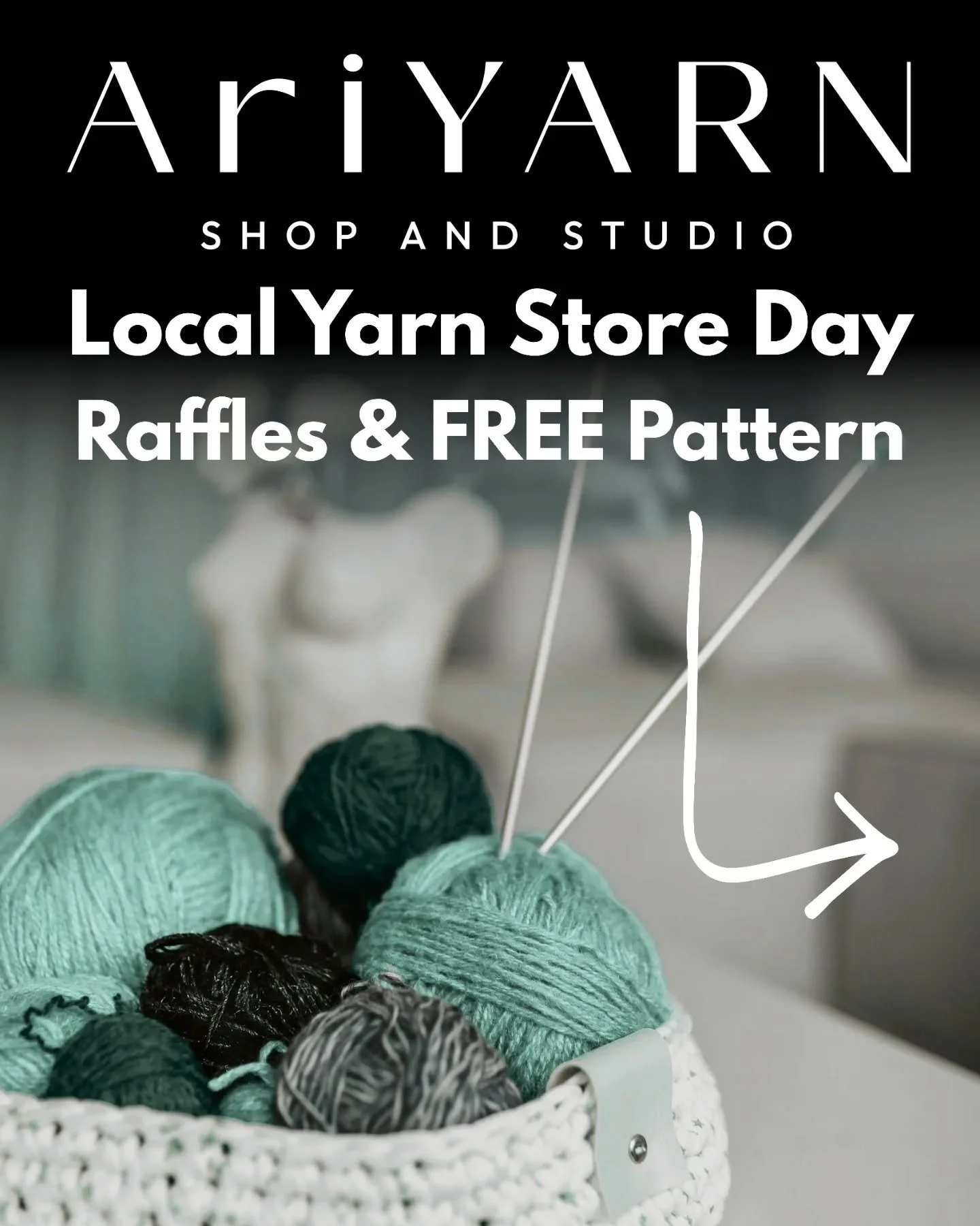 Celebrate Local Yarn Store Day at AriYARN with exciting offers! Swipe to see all the details on our in-store raffles and a free knit pattern.

LYS Day Offers:

Berroco Raffle:
Enter in-store for a chance to win a Cashmello Party Pack! This prize incl