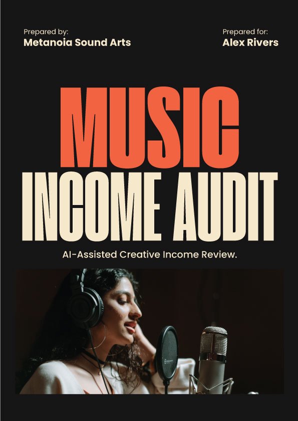 Picture of man singing into microphone for a Music Income Audit report