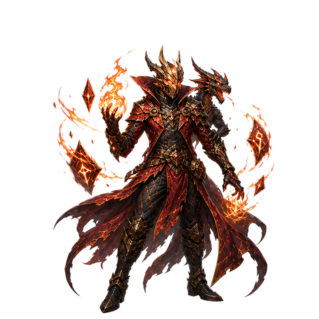 Kael Emberlord, a fire-wielding hero from CardForge Heroes