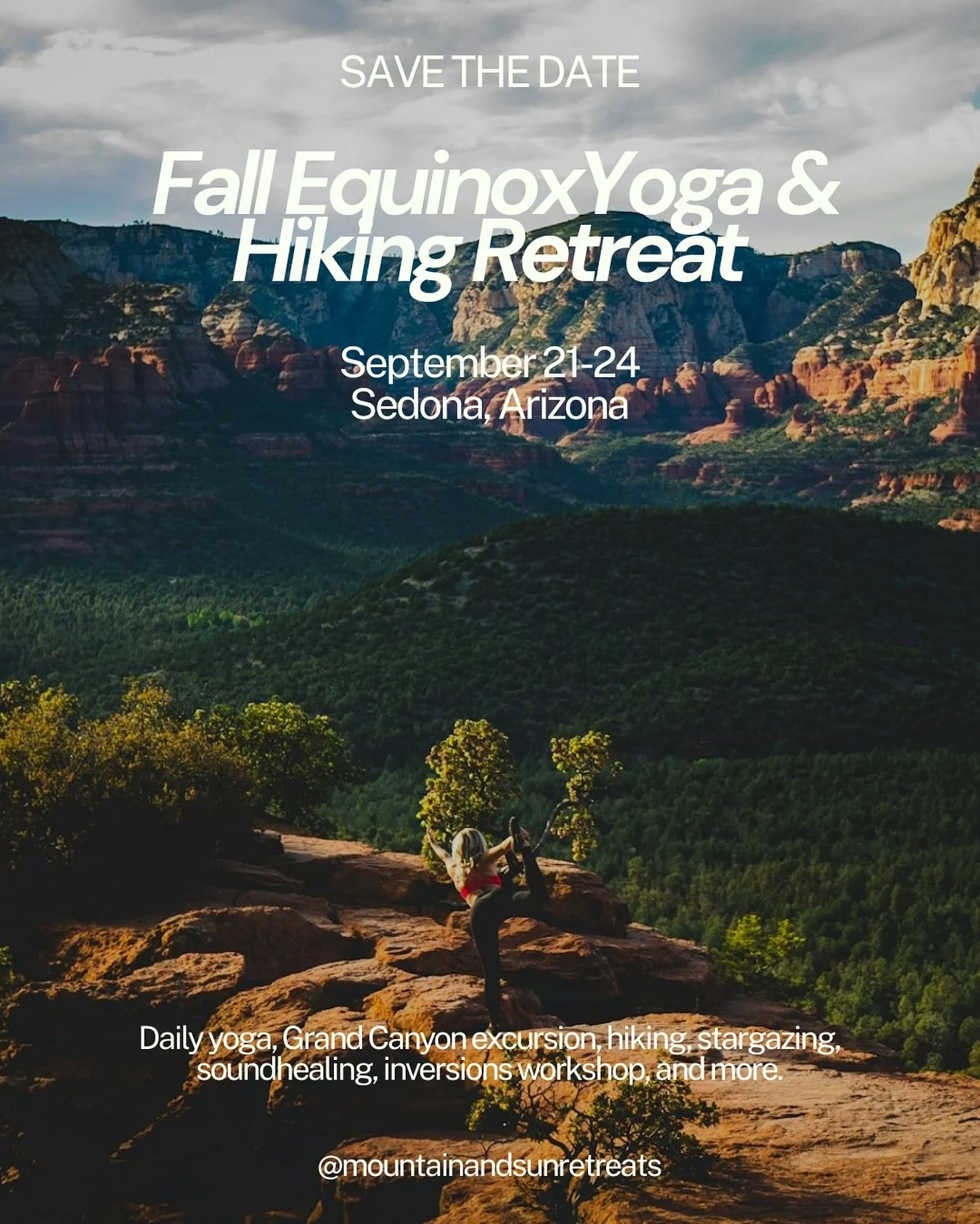 Save the date! Fall Equinox Yoga &amp; Hiking Retreat with @christa_el &amp; @amberlindsayb 
September 21&ndash;25, 2025 | Sedona, Arizona

Celebrate balance, reflection, and renewal with us this fall in the sacred landscape of Sedona. The Fall Equin