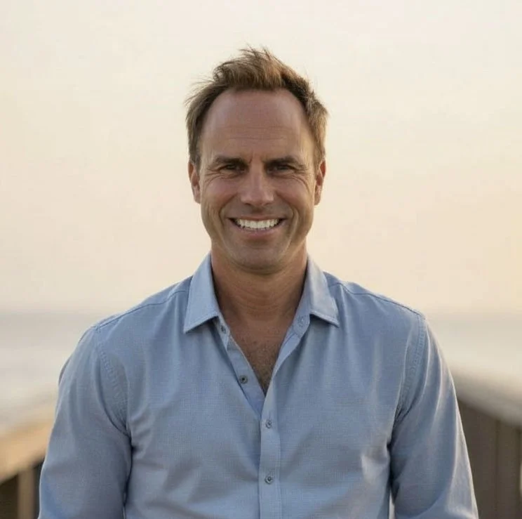 Matt Berglund smiling while standing on a dock near Wilmington NC