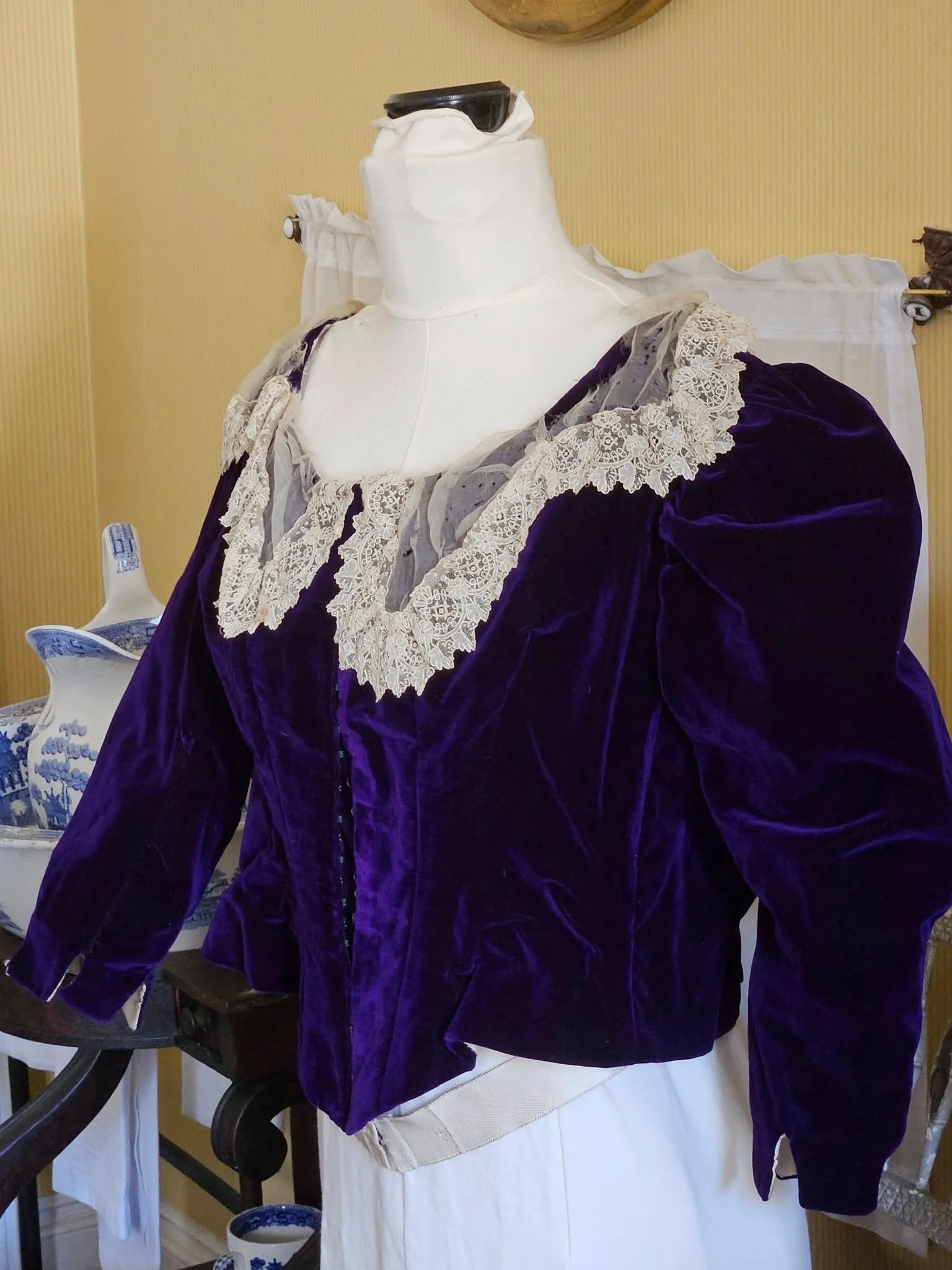 A purple velvet top of Edith's