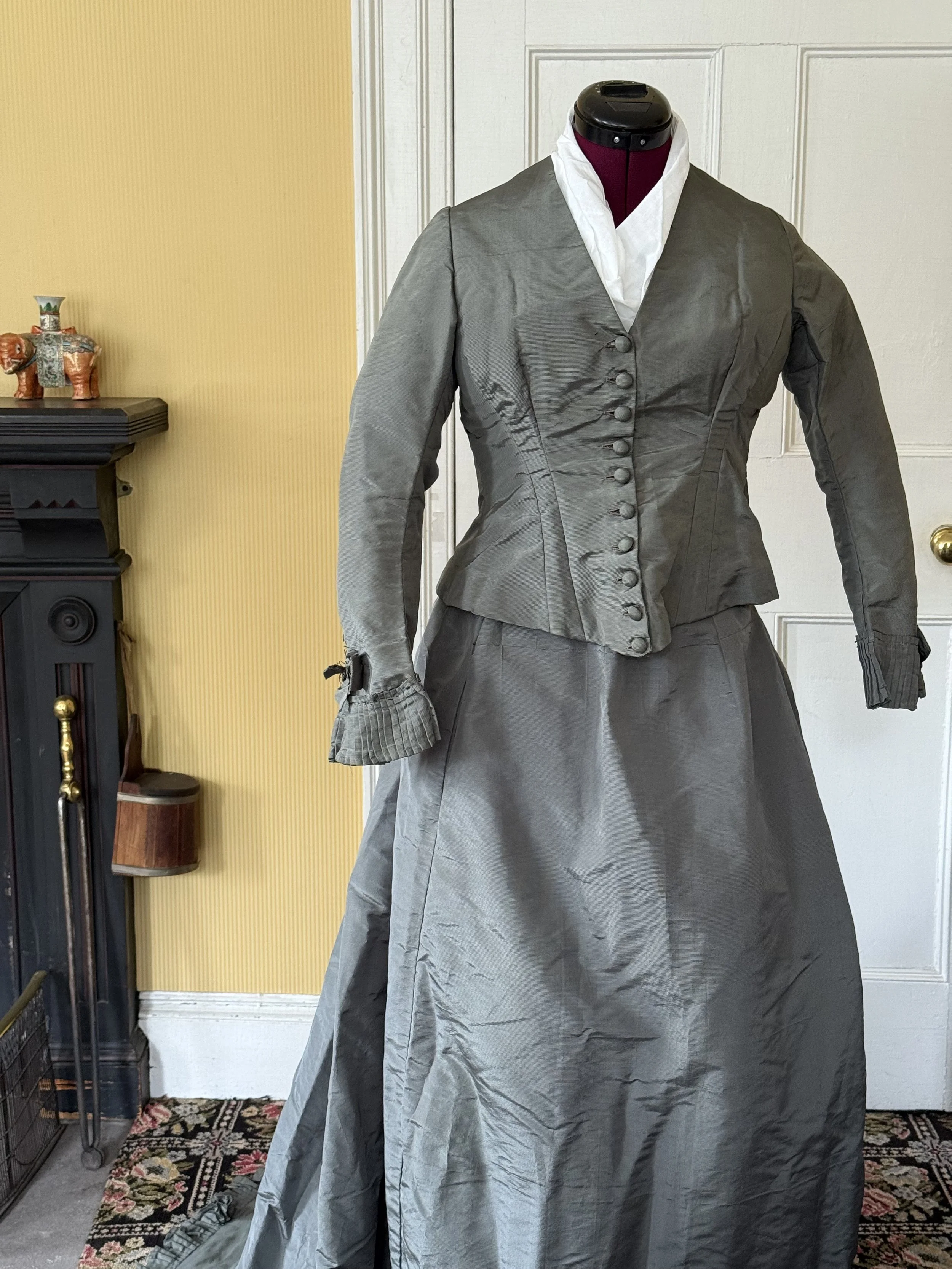 Edith's gray dress ensemble