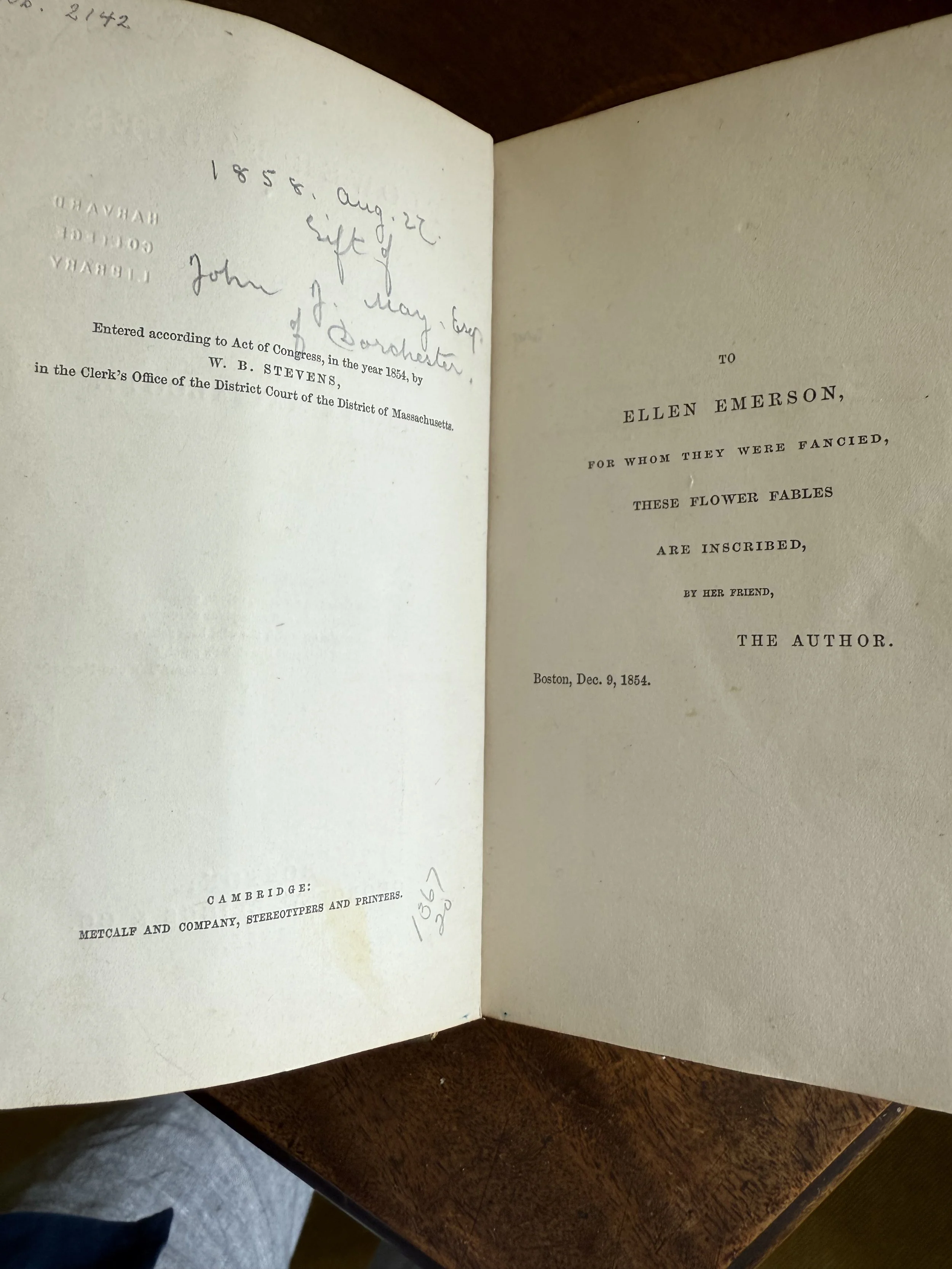 A first edition of "Flower Fables"