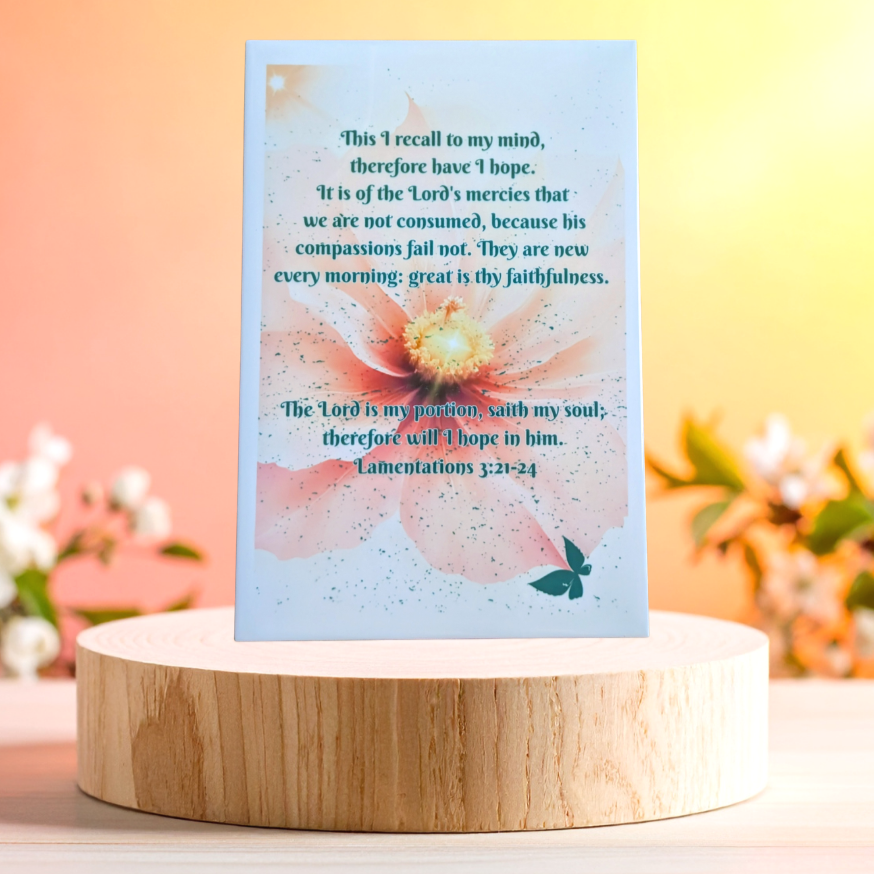 8 x  12 inch I have hope ceramic tile on display stand