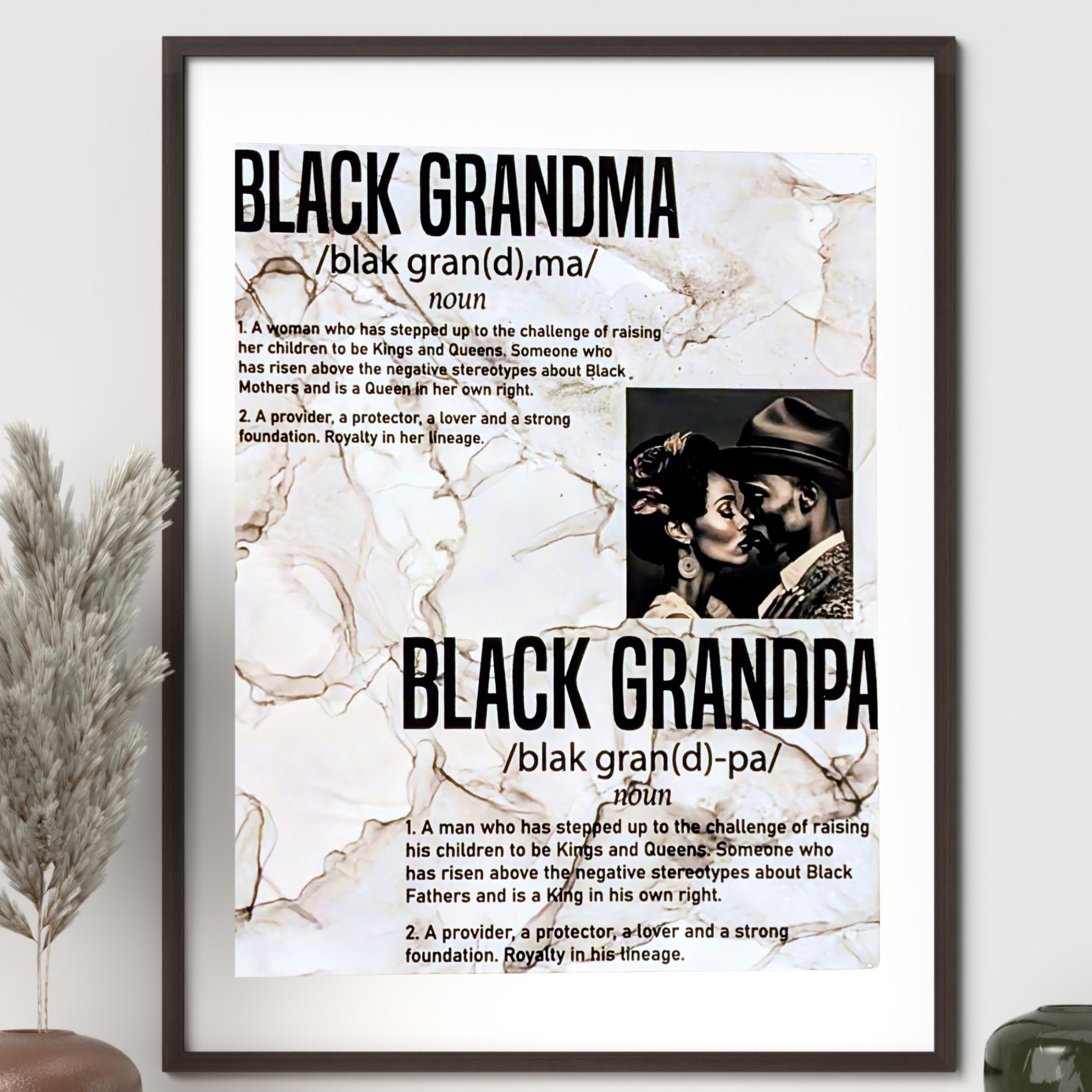 Black grandpa and Black grandma ceramic tile