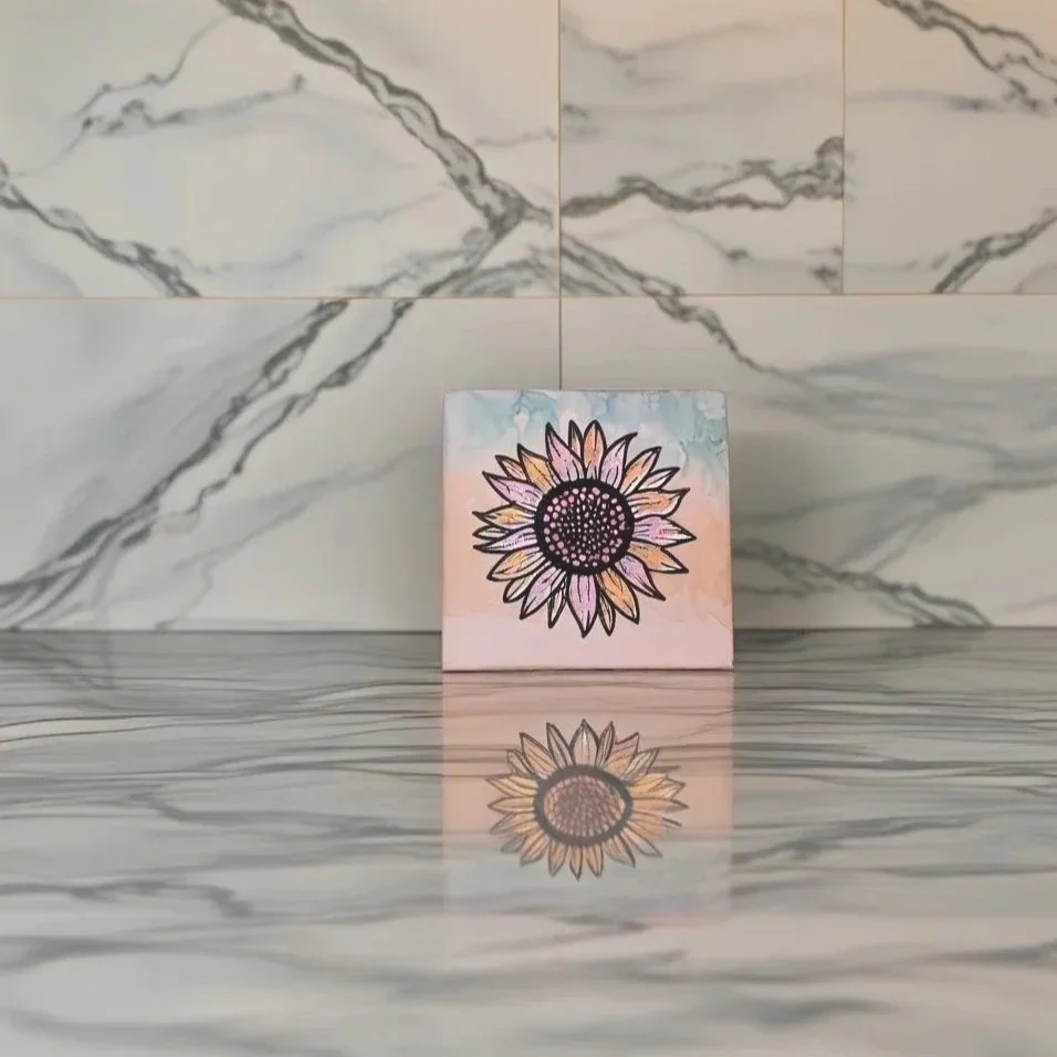 Colorful sunflower tile