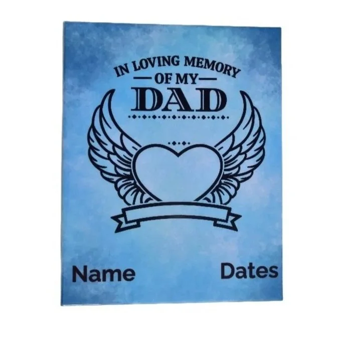 Blue Winged Heart Memorial Tile