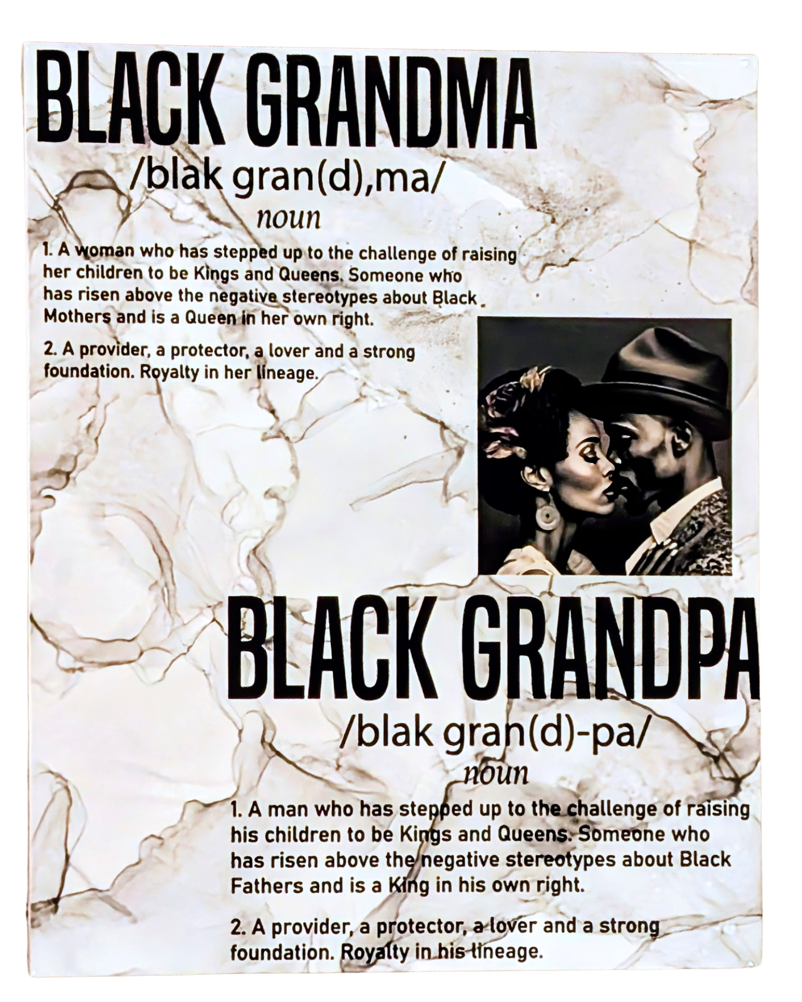 Black grandma and Black grandpa ceramic tile