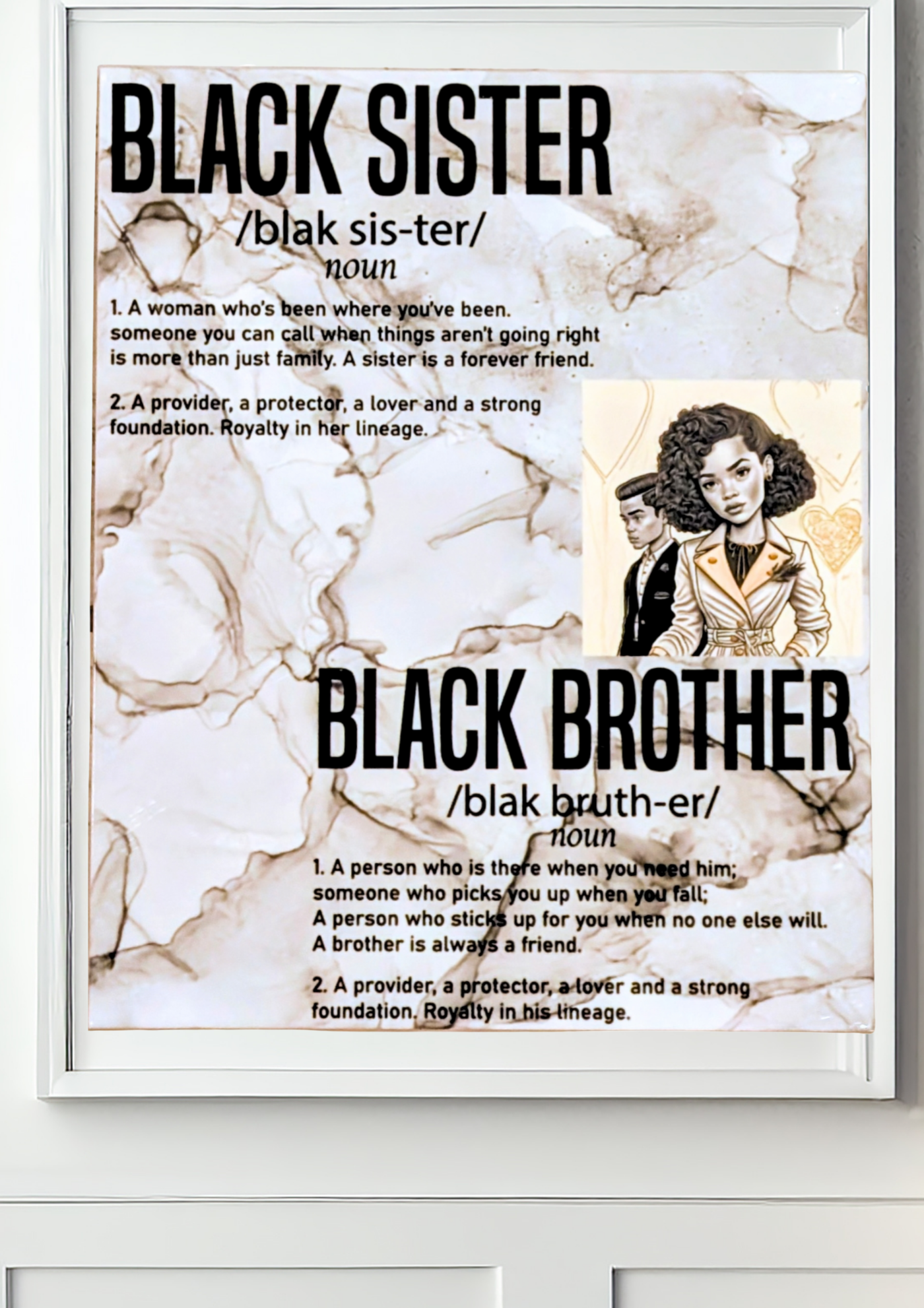Black sister and black brother ceramic tile