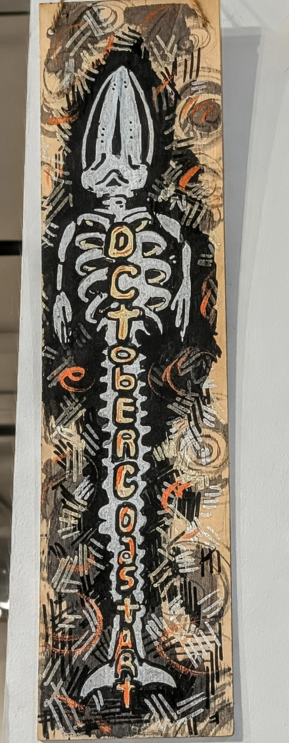 October Coast Art Panel, wood and marker