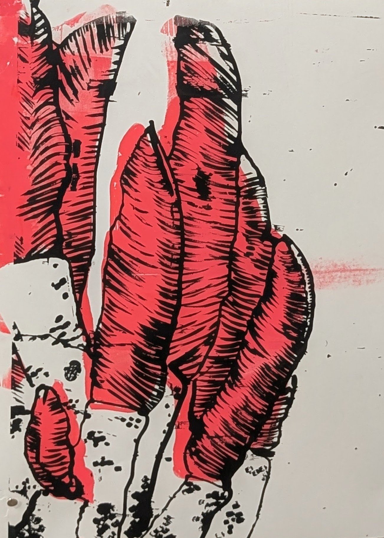 Tubeworms, screenprint.