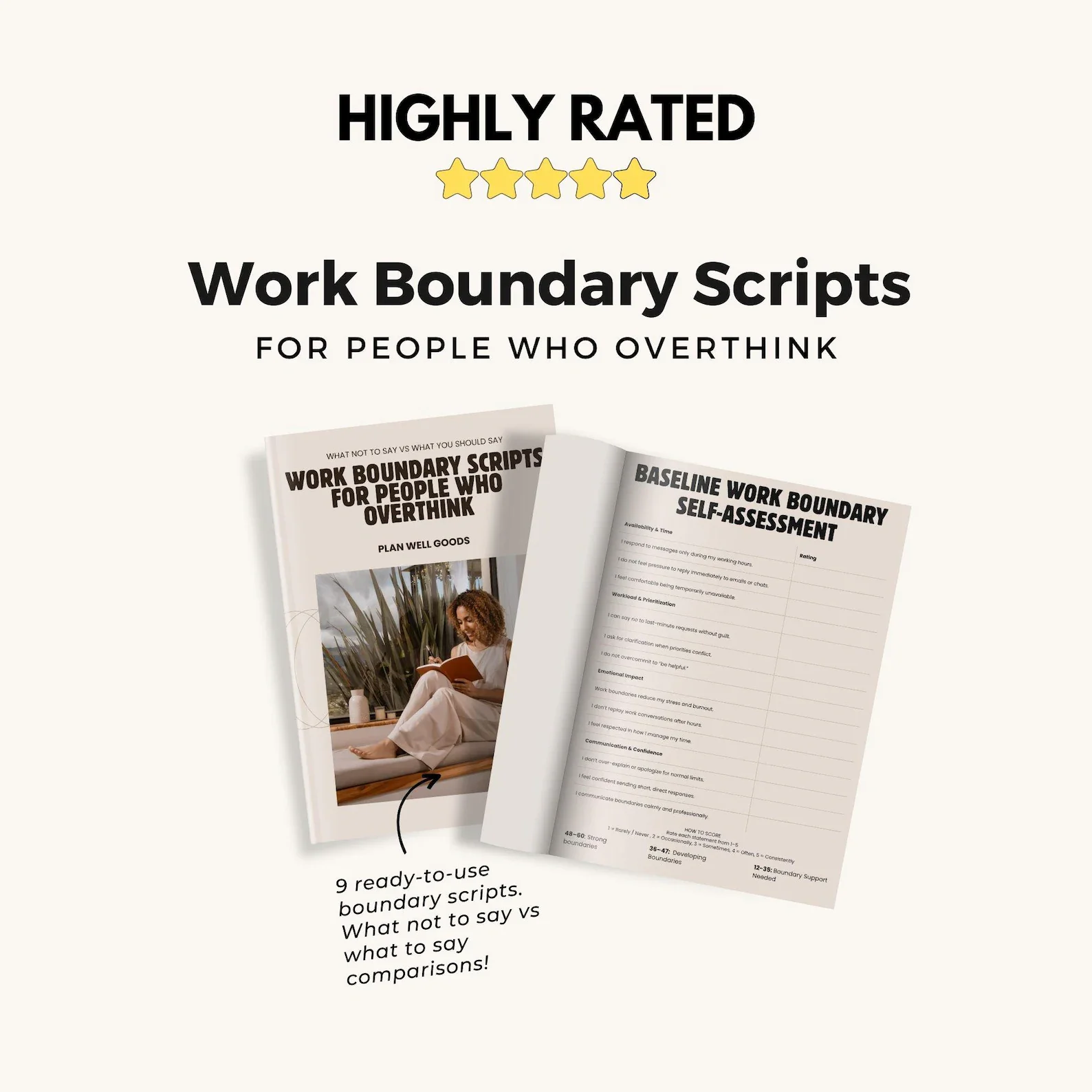 Work Boundary Scripts for People Who Overthink | Digital eBook