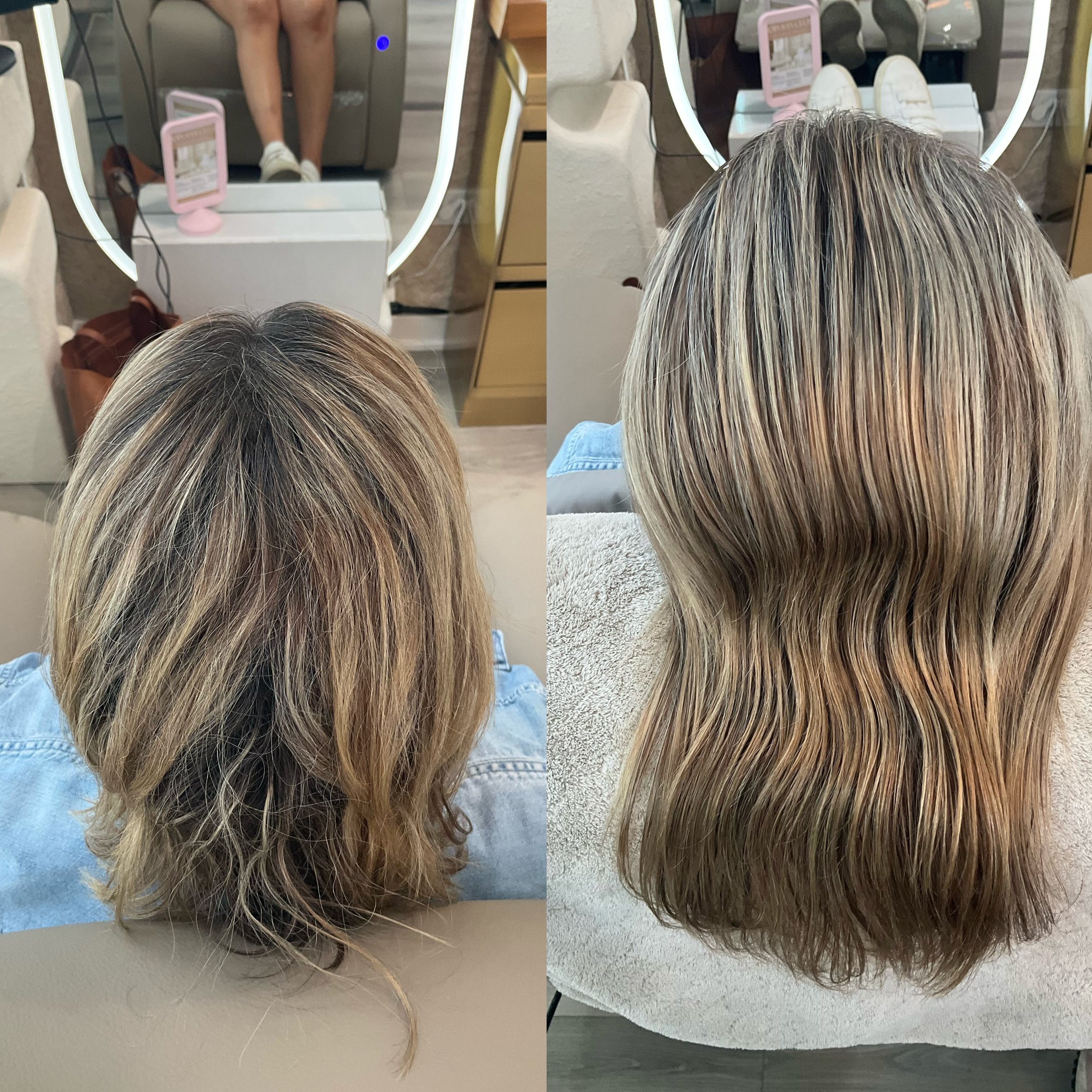 Before after glass hair treatment