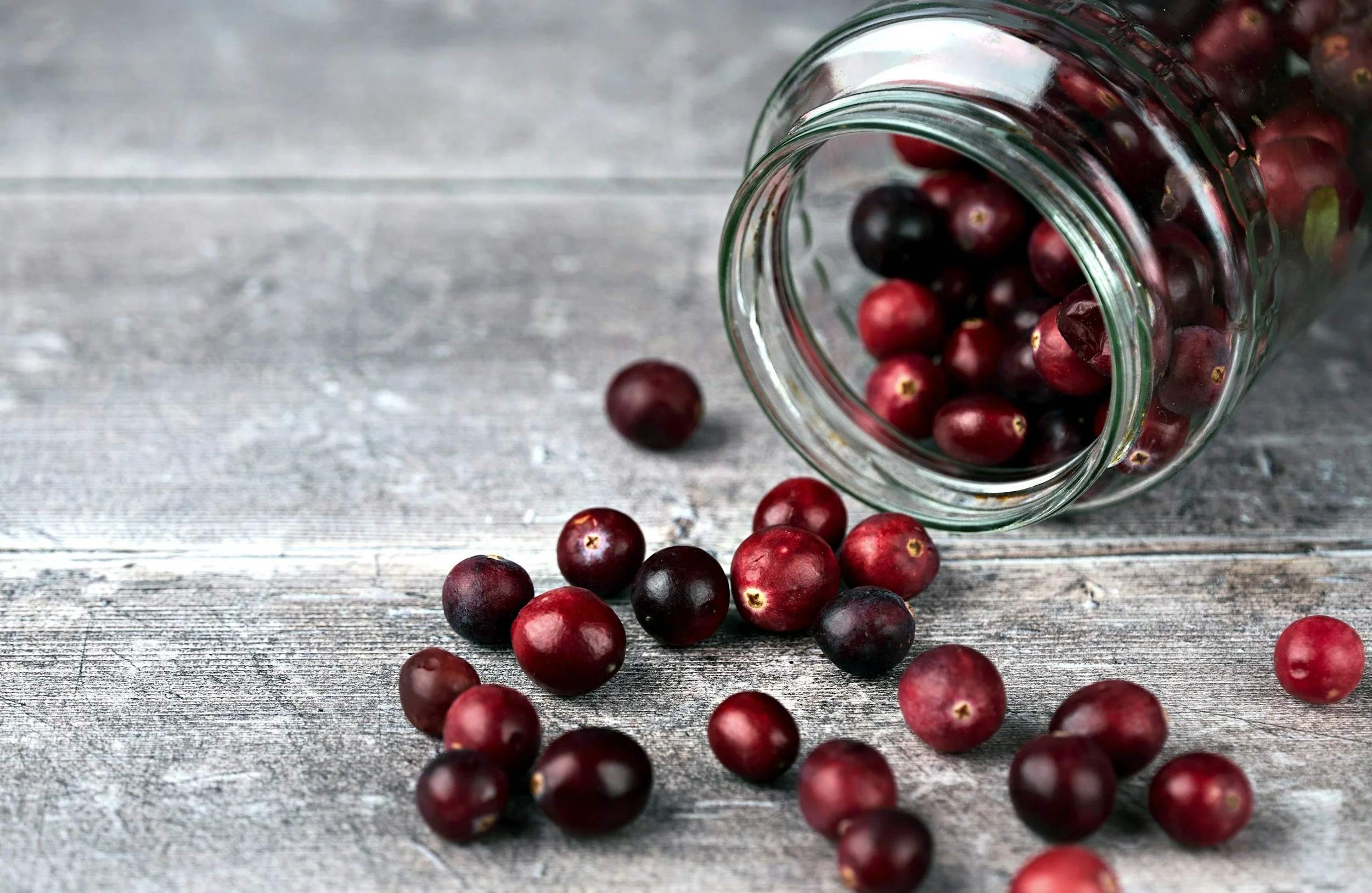 Cranberries in jar
