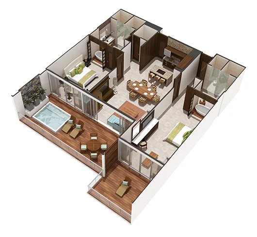 Grand Luxxe Two Bedroom Master Suite Floor Plan