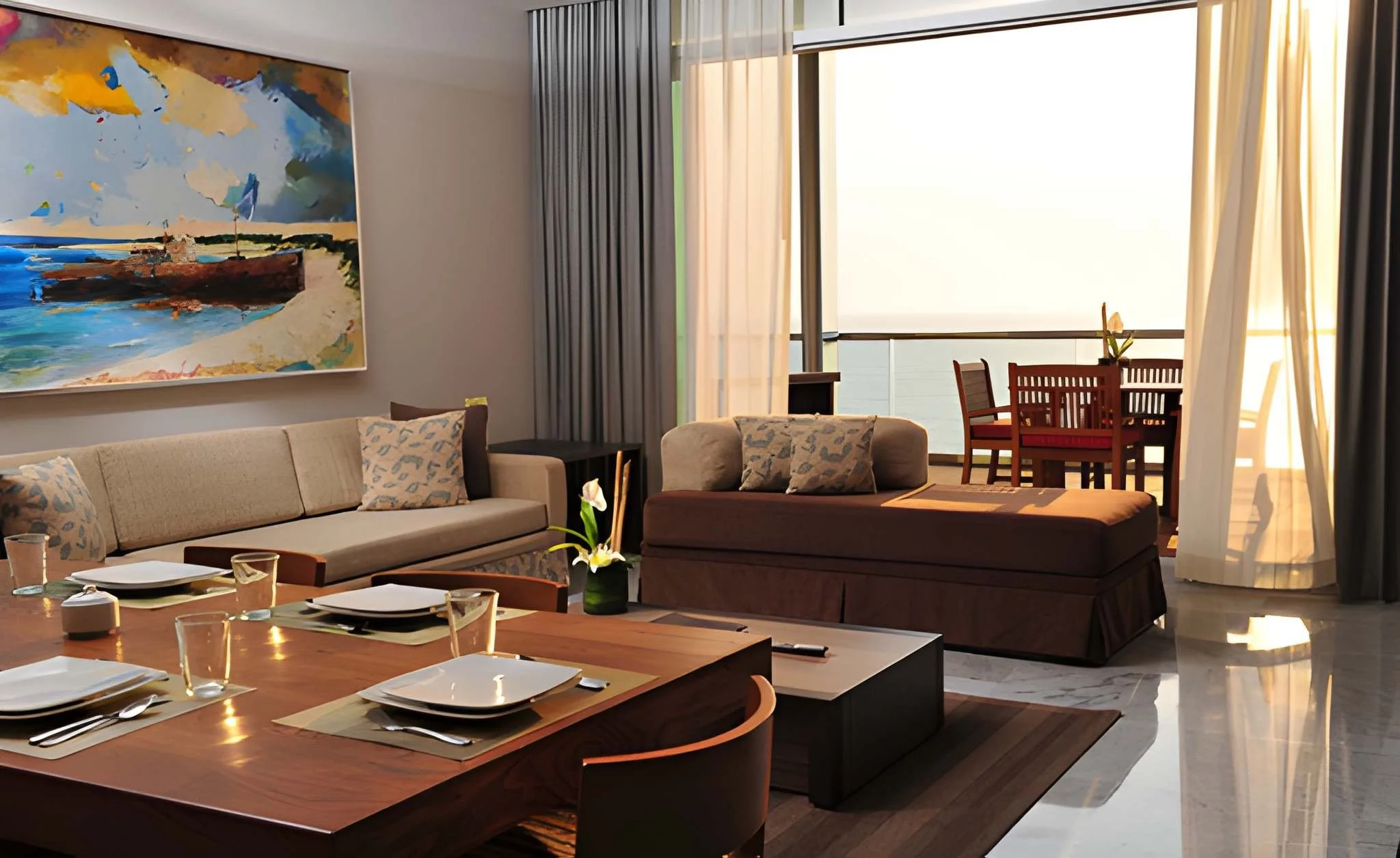 Grand Luxxe Two Bedroom Master Suite - Nuevo Vallarta - Living Room