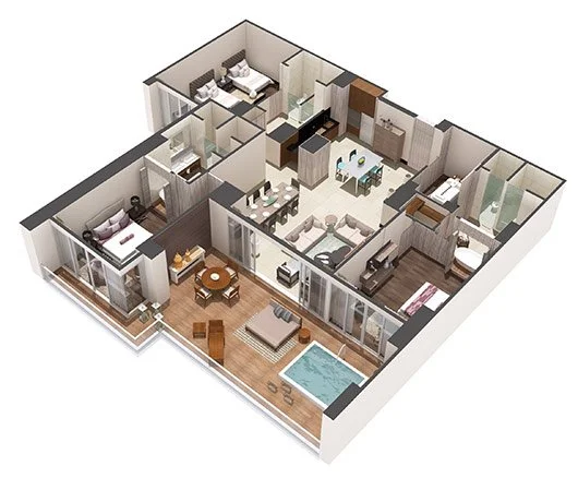 Grand Luxxe Three Bedroom Spa Suite Floor Plan
