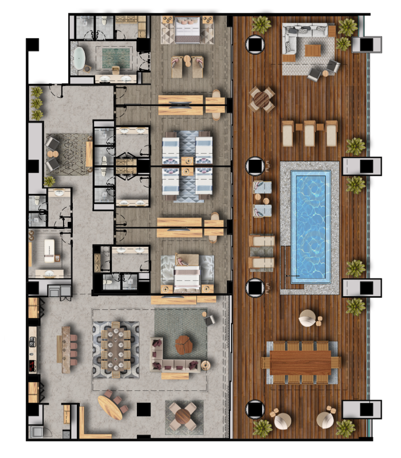 Empire Estates Vidanta Four Bedroom Floor Plan