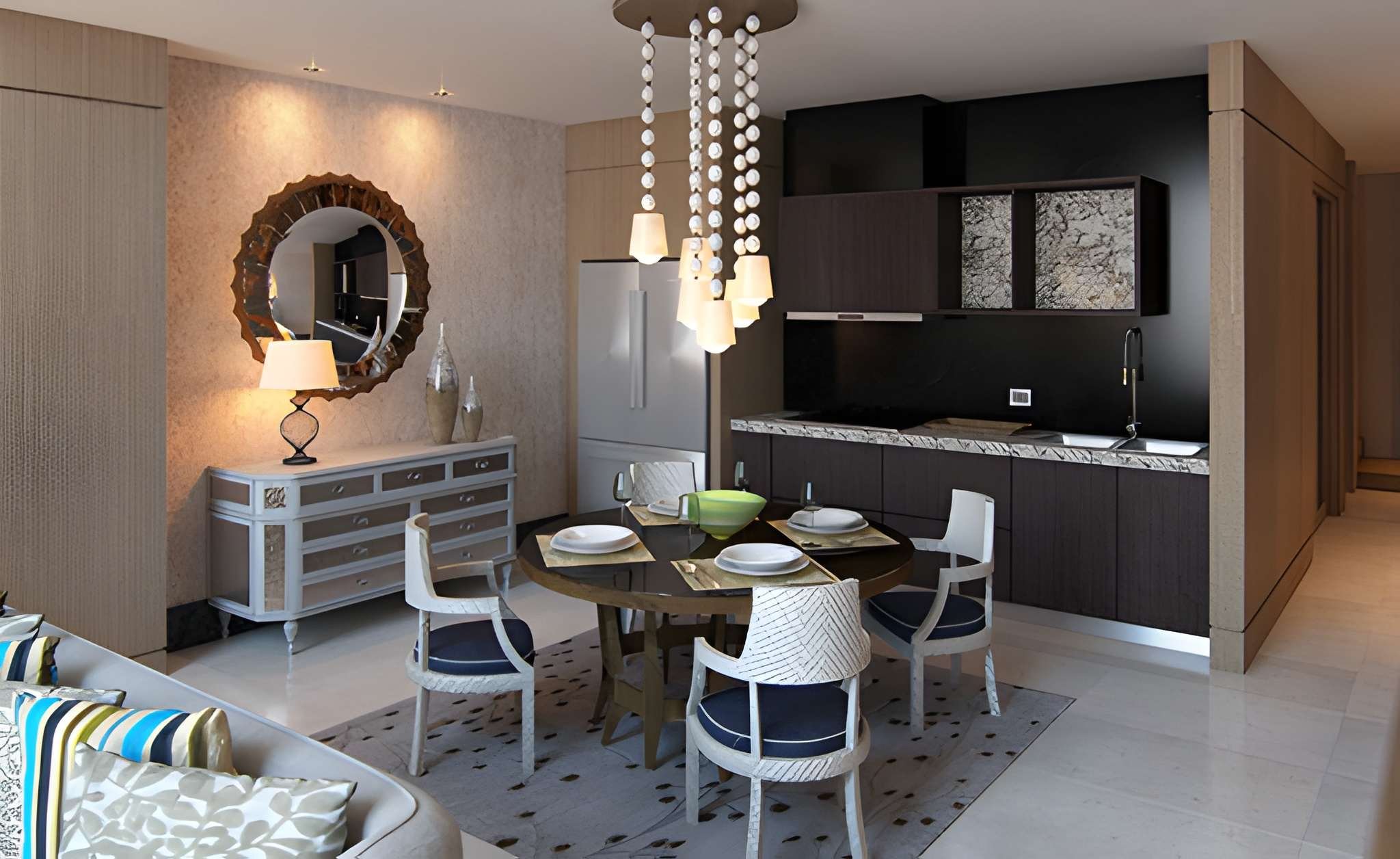 One Bedroom Grand Luxxe Residence Loft - Nuevo Vallarta - Kitchen and Dining