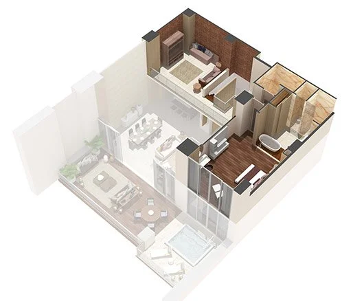 Two Bedroom Residence Loft Floorplan Level 2