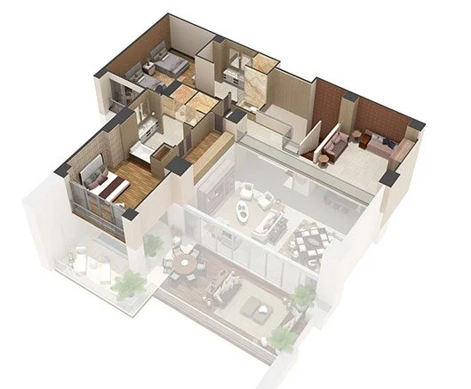Grand Luxxe Residence Three Bedroom Loft Floor Plan Level 2