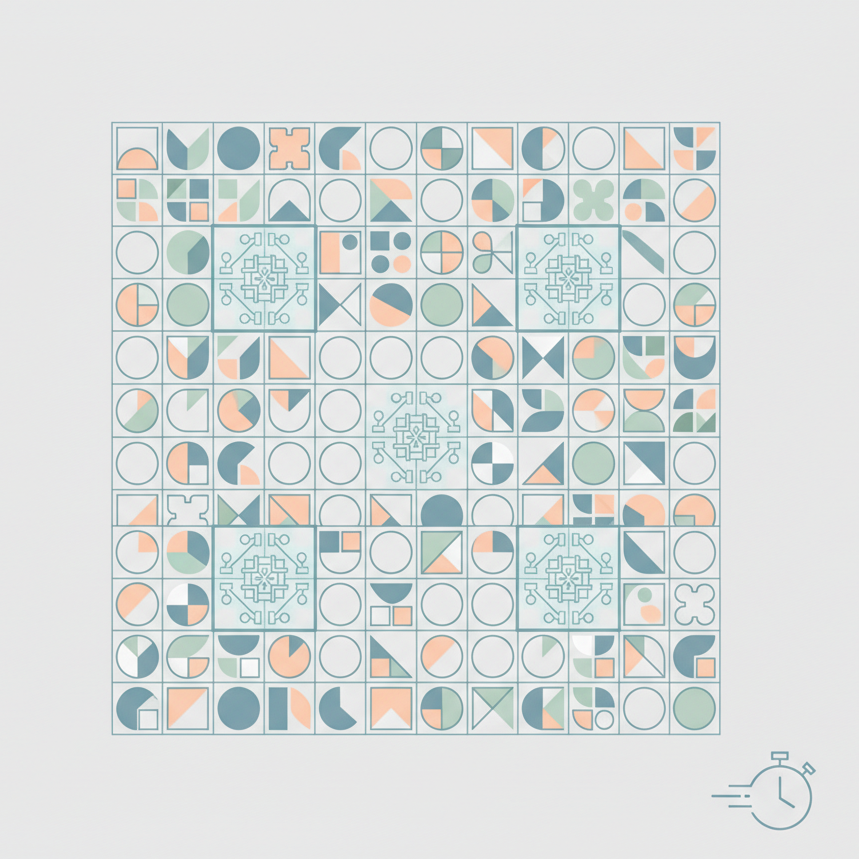 visual pattern recognition task with time pressure and repeated shapes