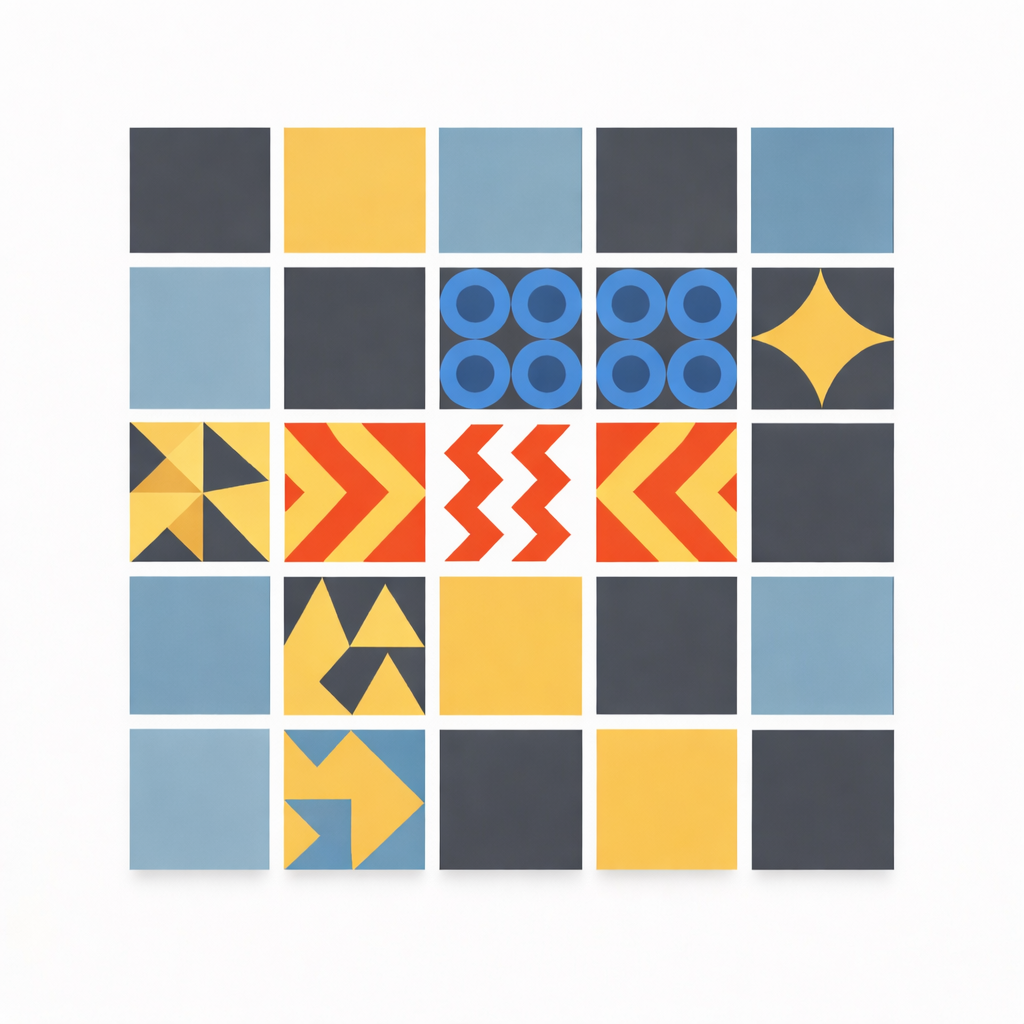 visual representation of attention focusing on specific patterns within a complex grid